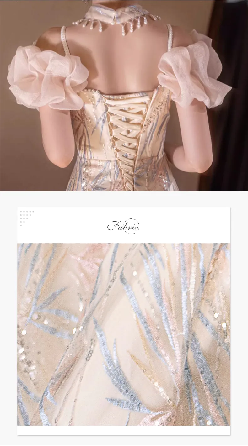 Trendy-Champagne-Short-Puff-Sleeves-Formal-Banquet-Cocktail-Party-Dress10