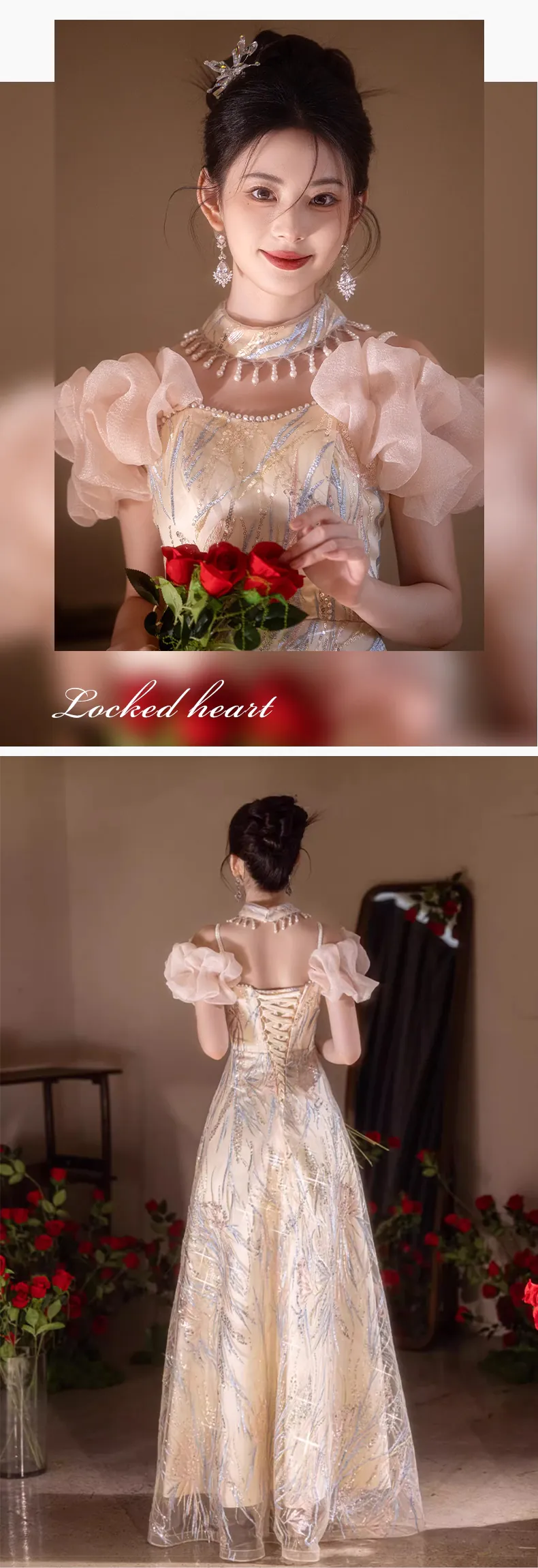 Trendy-Champagne-Short-Puff-Sleeves-Formal-Banquet-Cocktail-Party-Dress16