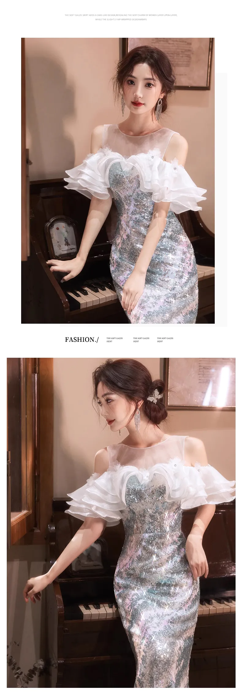Unique-Round-Tulle-Neck-Off-Shoulder-Green-Sparkly-Fishtail-Evening-Dress14