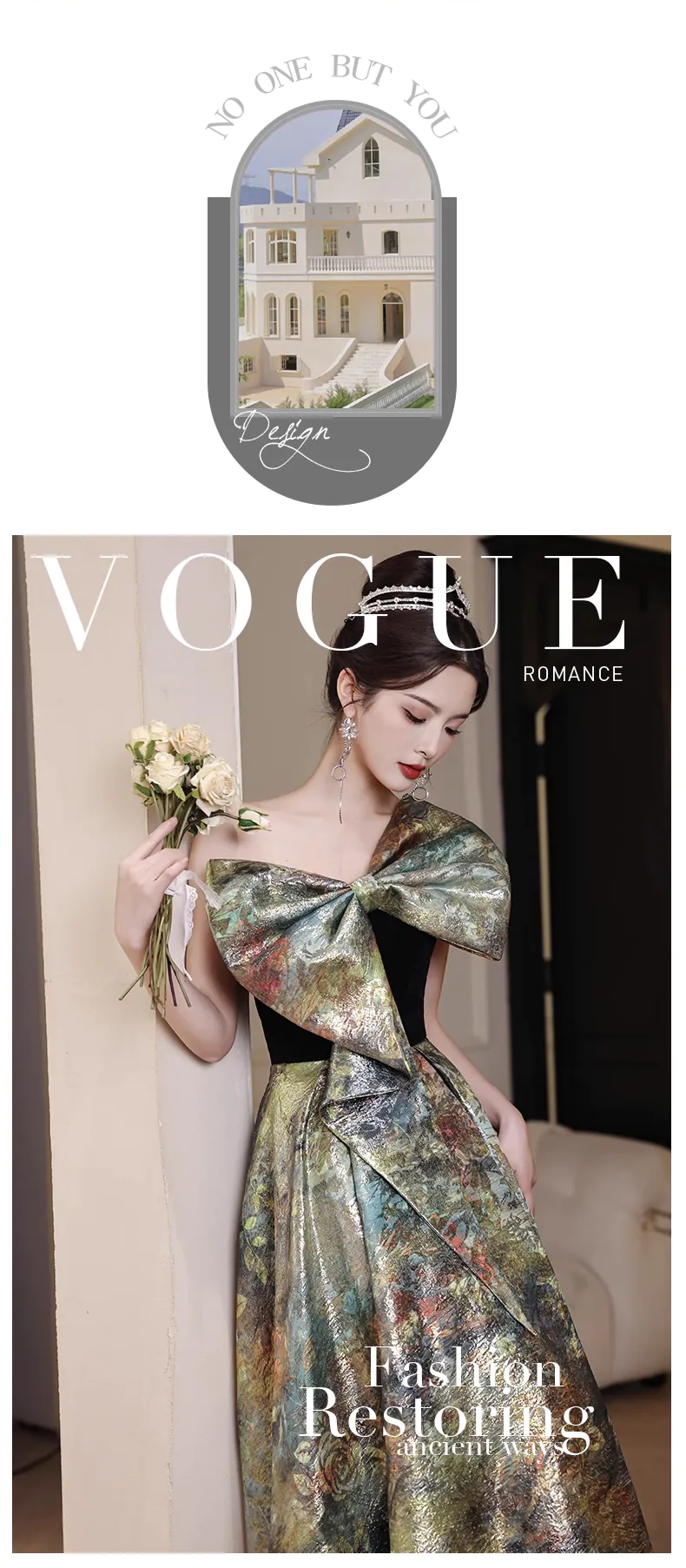 Vintage-Green-One-Shoulder-Bow-Neck-Evening-Banquet-Cocktail-Dress08