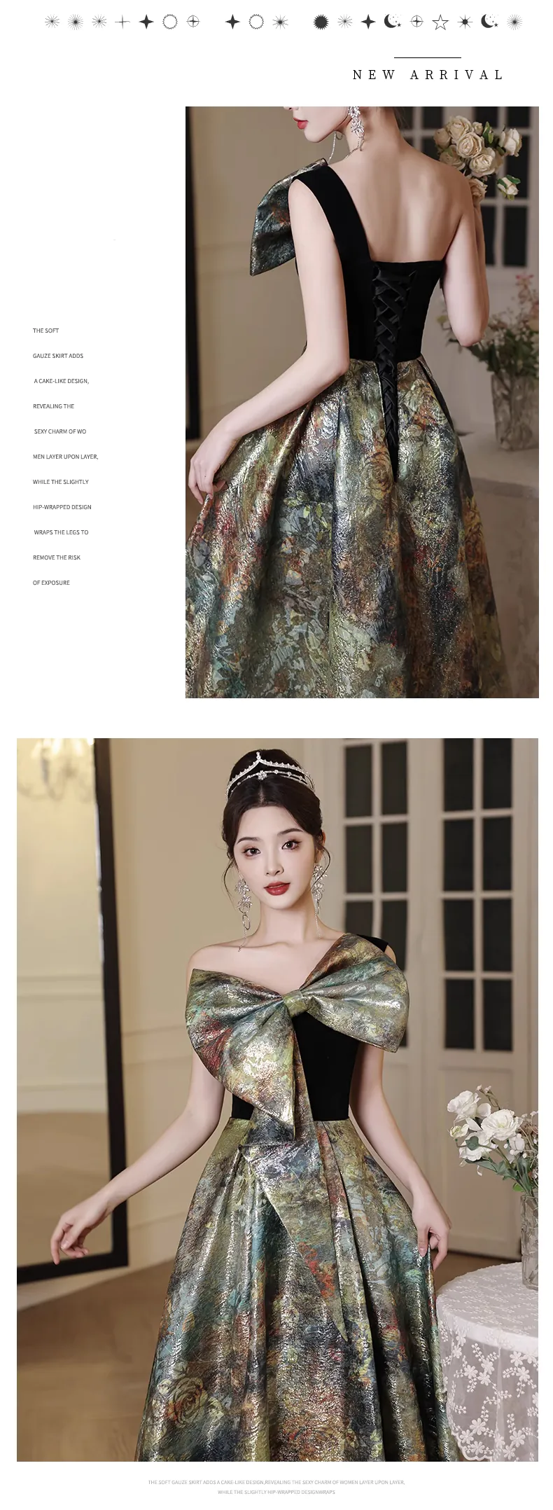 Vintage-Green-One-Shoulder-Bow-Neck-Evening-Banquet-Cocktail-Dress13