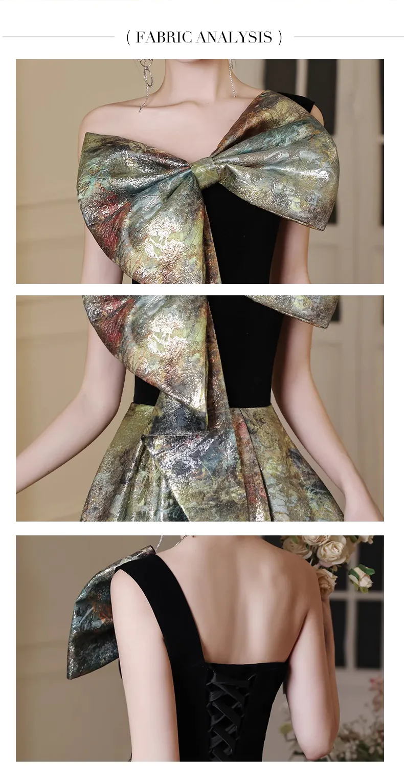 Vintage-Green-One-Shoulder-Bow-Neck-Evening-Banquet-Cocktail-Dress17
