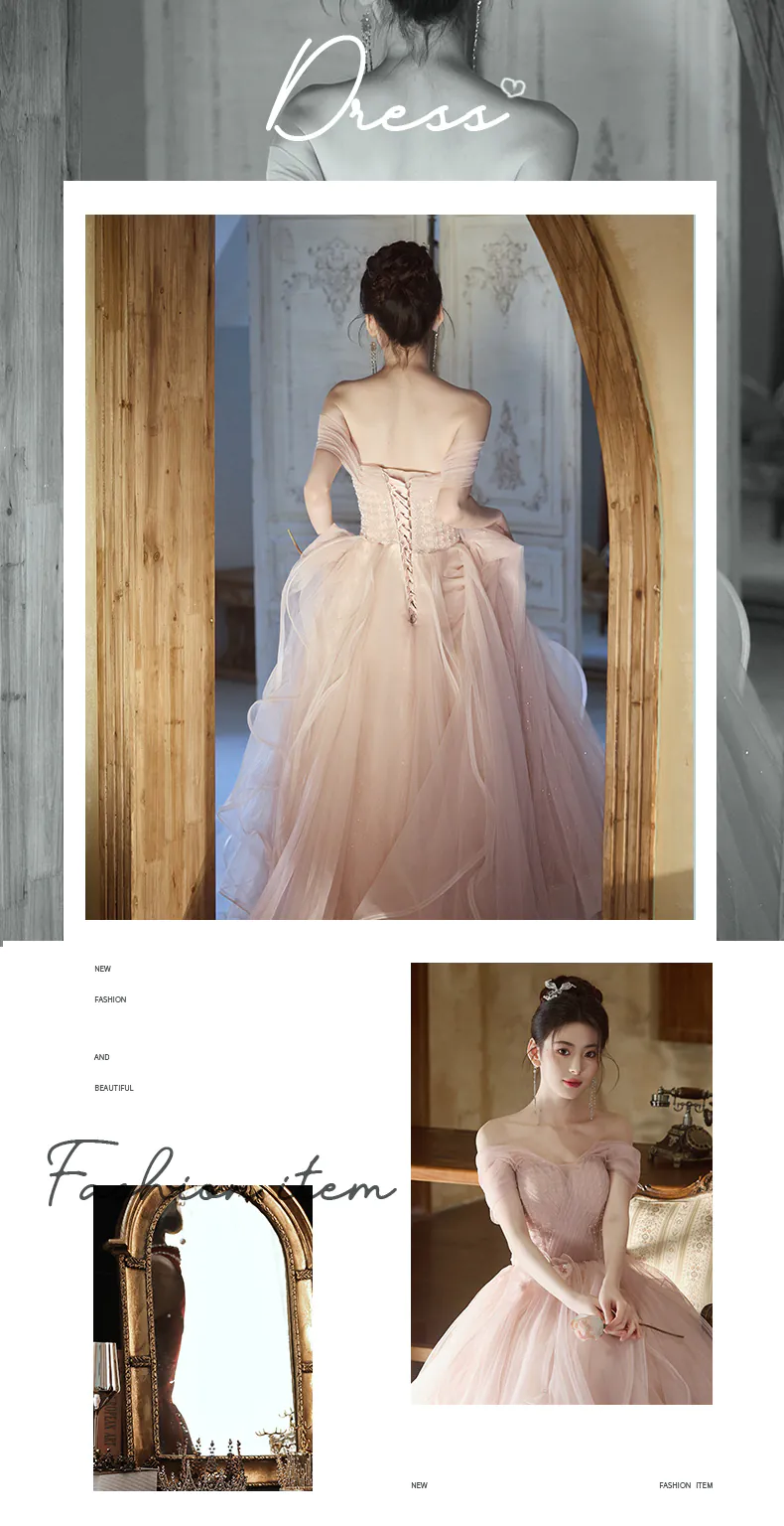 Dreamy-Soft-Pink-Tulle-Flowing-Ruffle-Skirt-Evening-Celebration-Formal-Dress09