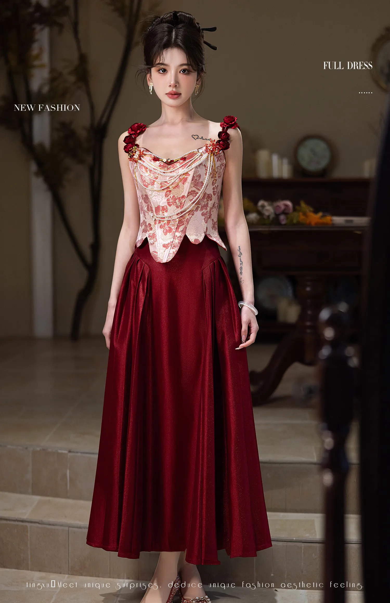 Red-Bridal-Wedding-Party-Banquet-Toast-Dress-Formal-Cocktail-Ball-Gown07