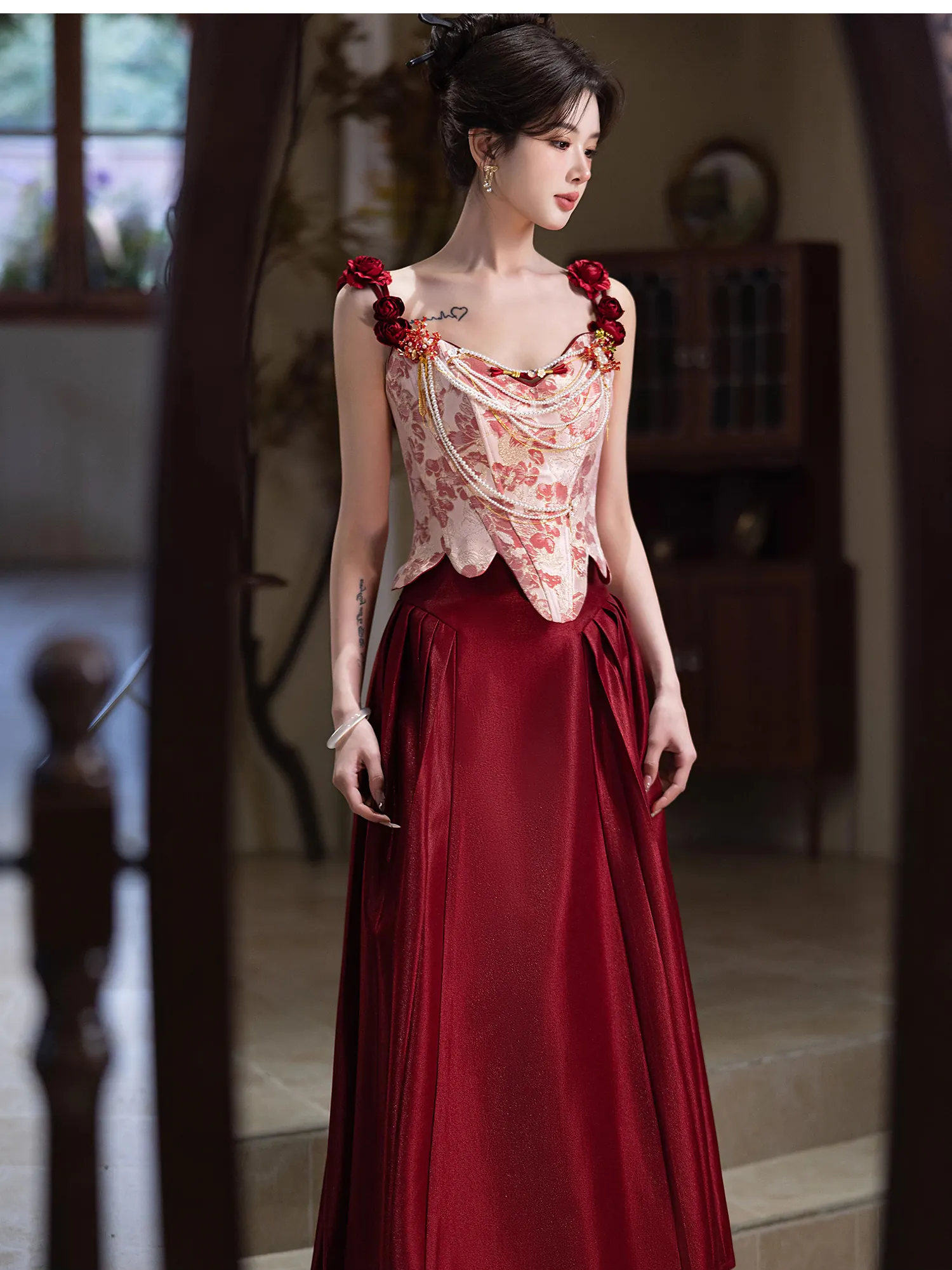 Red-Bridal-Wedding-Party-Banquet-Toast-Dress-Formal-Cocktail-Ball-Gown08