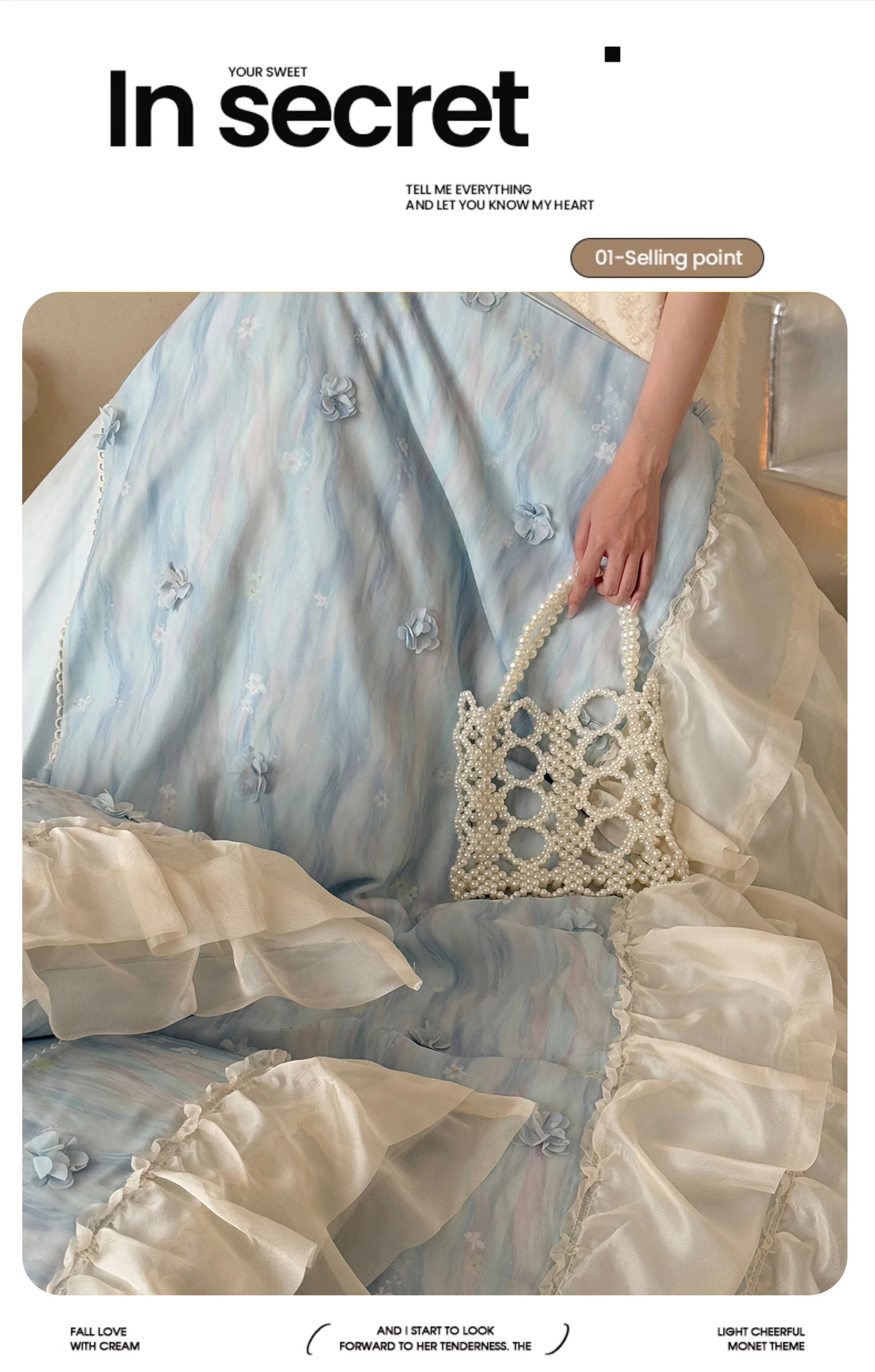 3D-Floral-50S-Double-Ply-100-Cotton-Sheer-Chiffon-Edges-Bedding-Set11