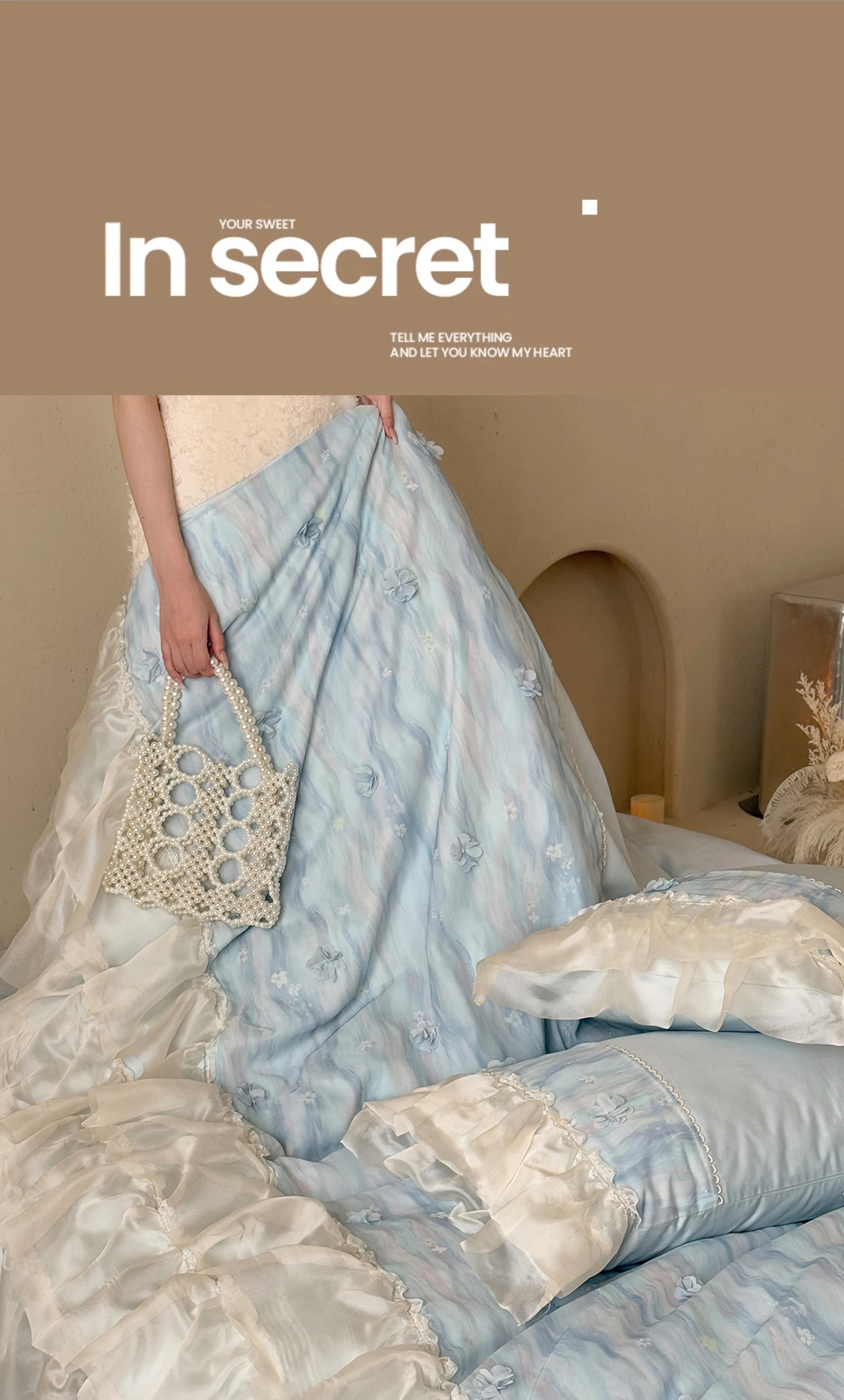 3D-Floral-50S-Double-Ply-100-Cotton-Sheer-Chiffon-Edges-Bedding-Set13