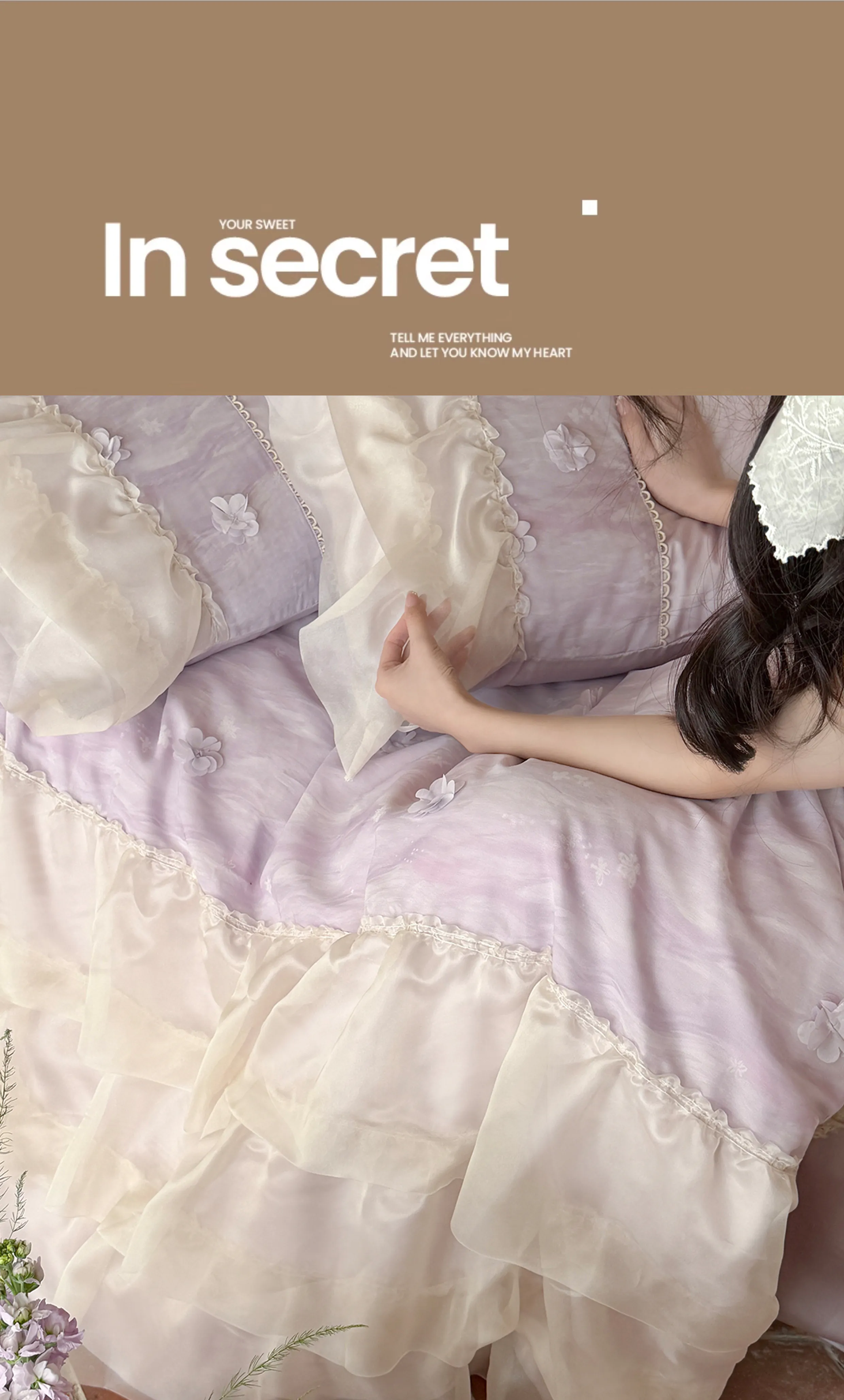 3D-Floral-50S-Double-Ply-100-Cotton-Sheer-Chiffon-Edges-Bedding-Set18