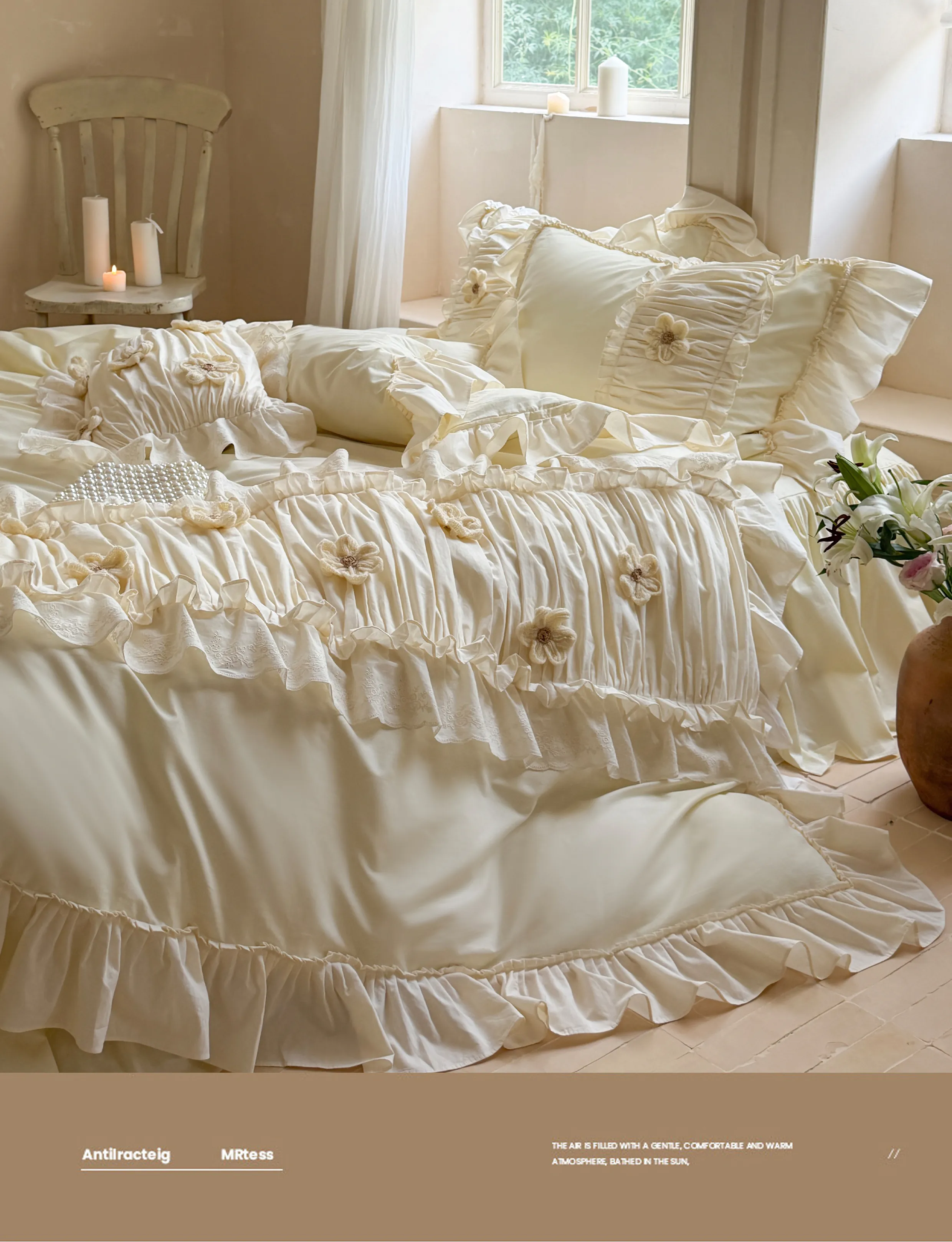 Aesthetic-Coquette-Pleated-40S-Pure-Cotton-4-Piece-Comforter-Cover-Set15