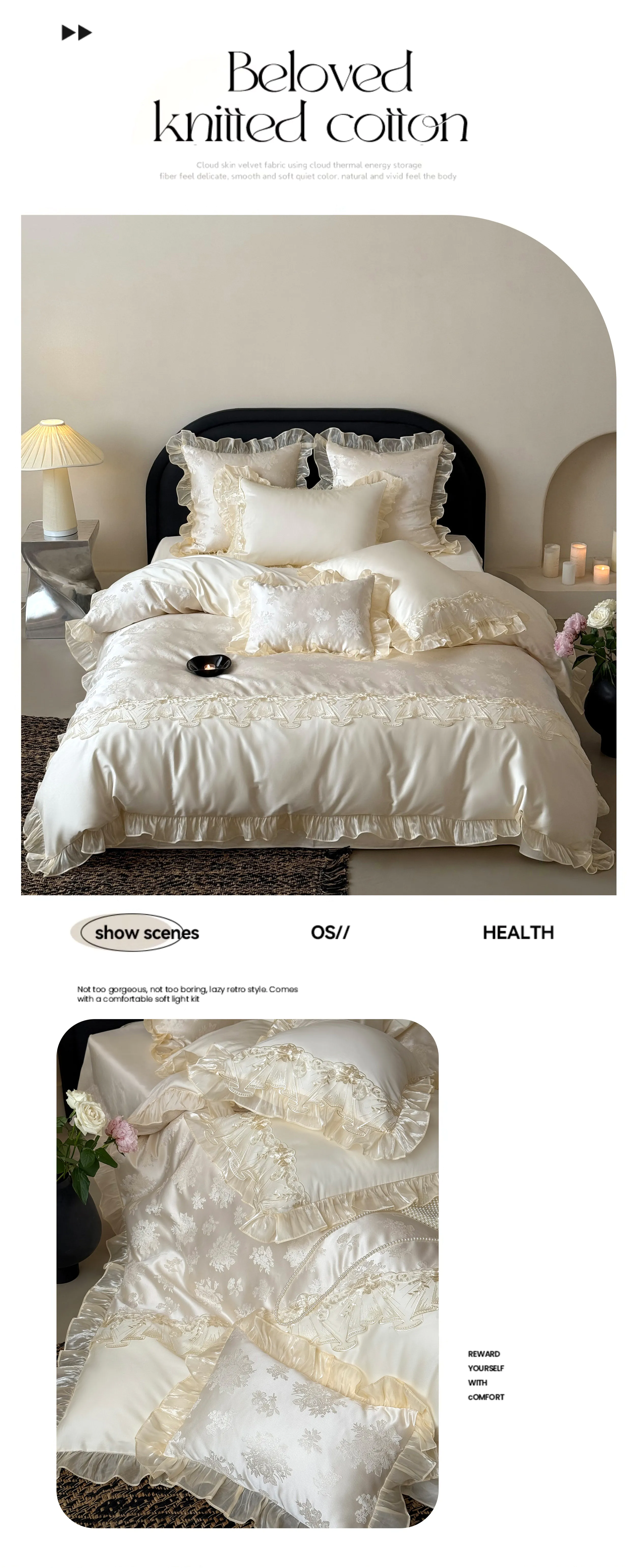 Aesthetic-Princess-Floral-Jacquard-Layered-Lace-Ruffle-Cotton-Bedding-Set08