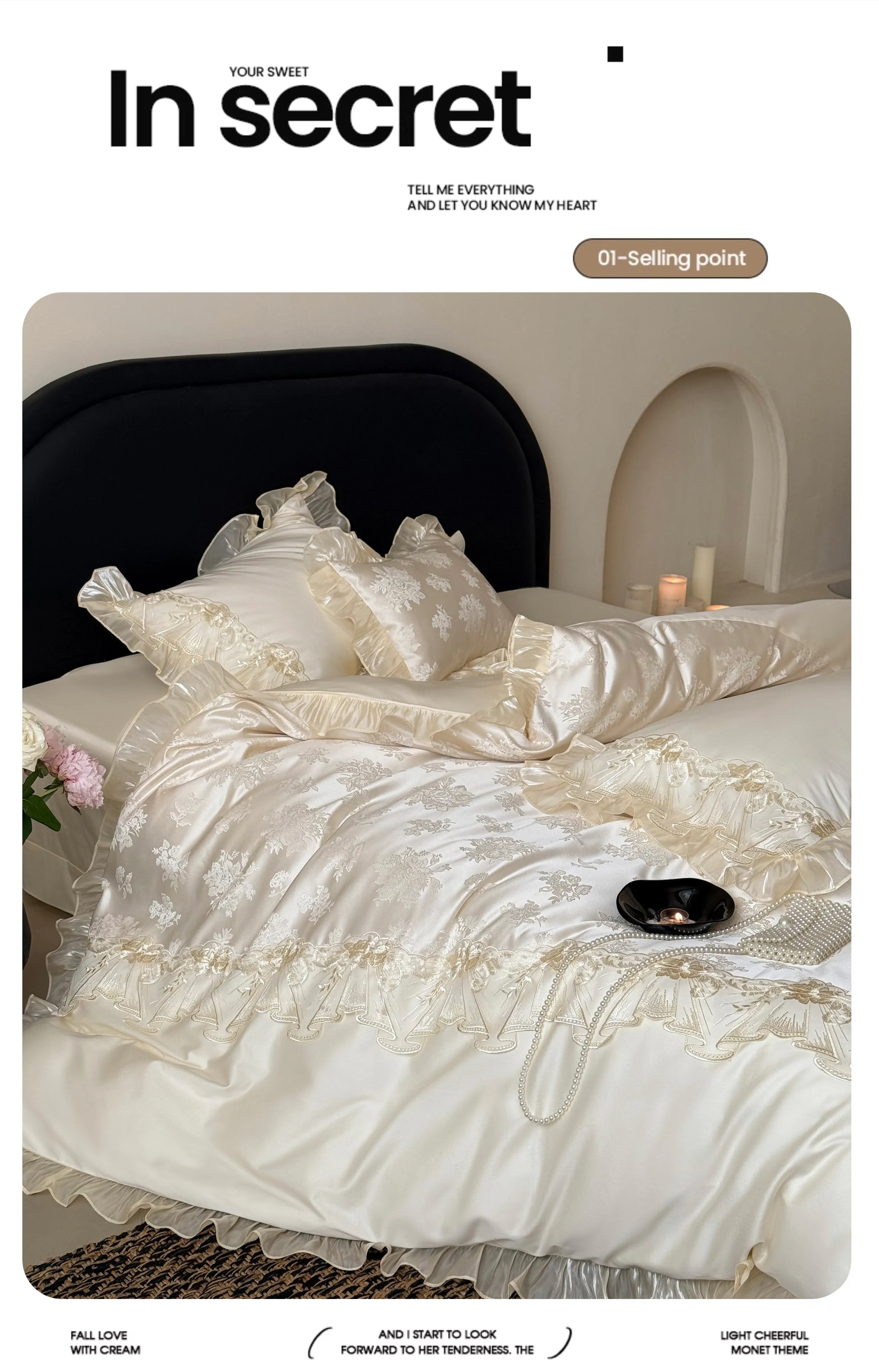 Aesthetic-Princess-Floral-Jacquard-Layered-Lace-Ruffle-Cotton-Bedding-Set10