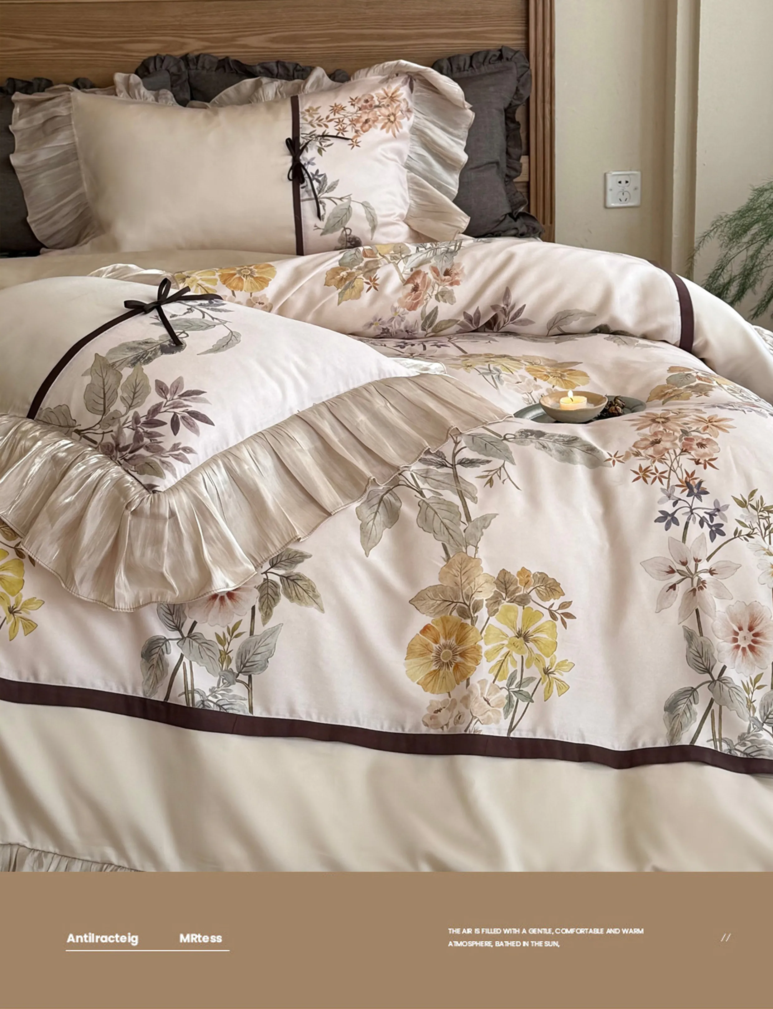 Begonia-Floral-Print-60S-Tencel-Duvet-Cover-Sheet-Pillowcases-4-Pcs-Set10