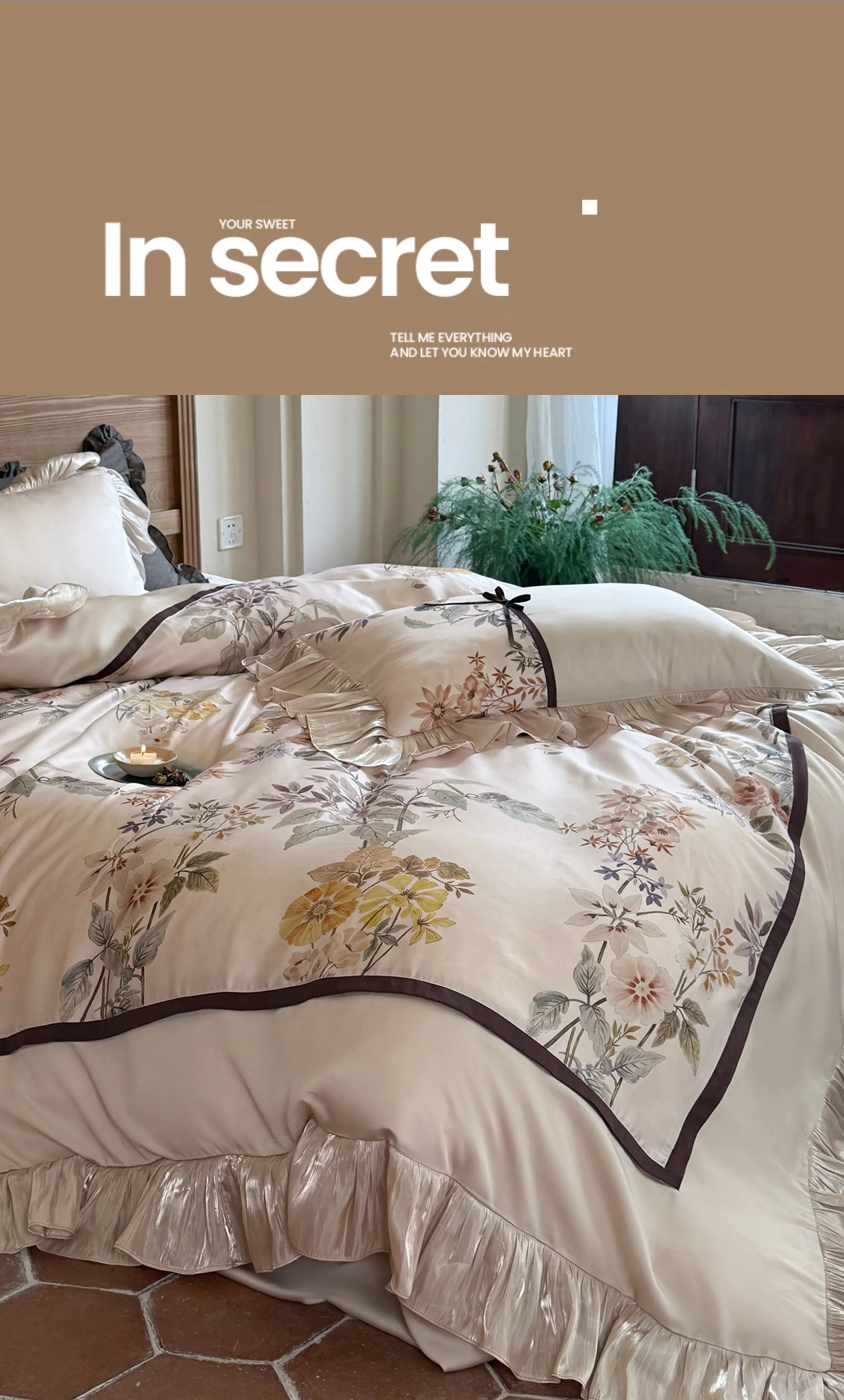 Begonia-Floral-Print-60S-Tencel-Duvet-Cover-Sheet-Pillowcases-4-Pcs-Set13
