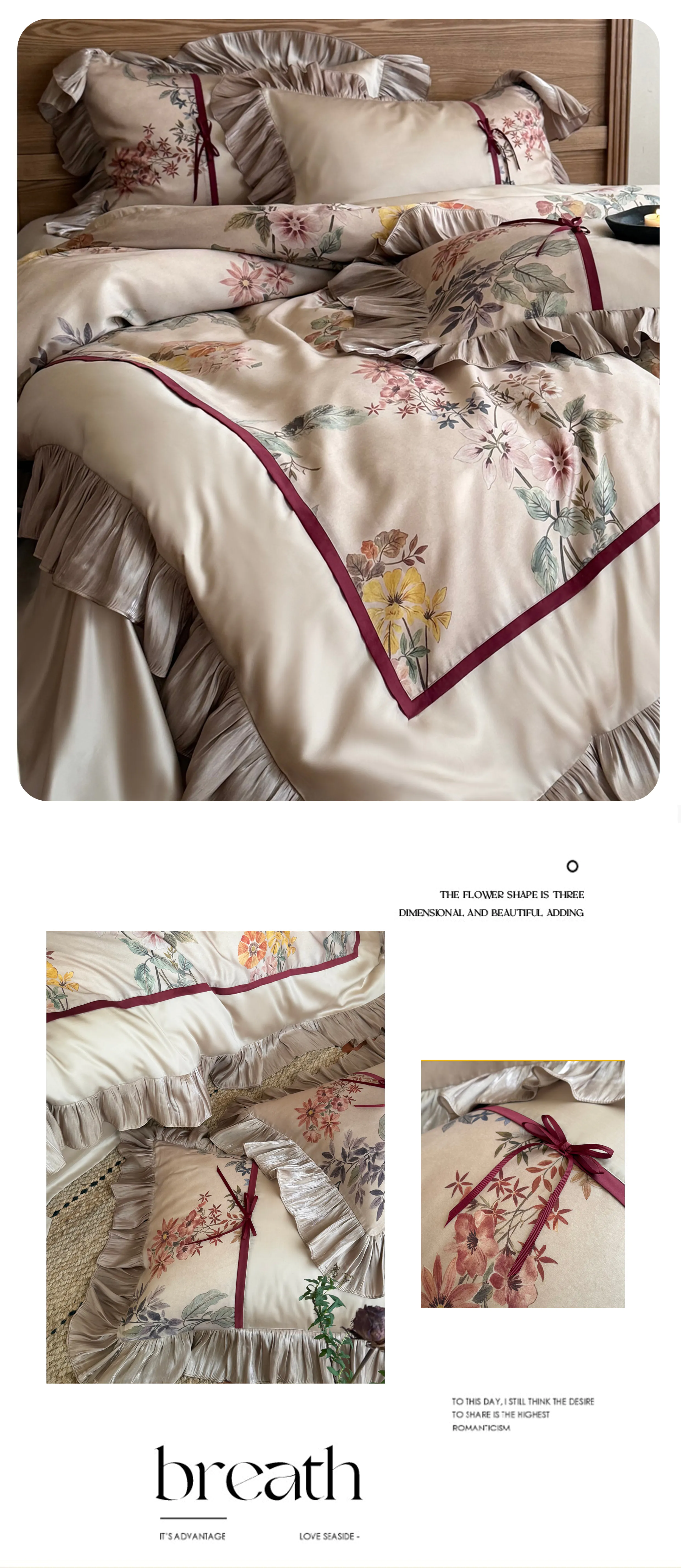 Begonia-Floral-Print-60S-Tencel-Duvet-Cover-Sheet-Pillowcases-4-Pcs-Set17
