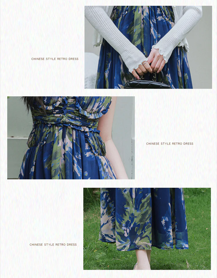 Boho-Chic-Blue-Oil-Painting-Print-Ruffle-Straps-Slip-Dress-with-Cardigan-Set09