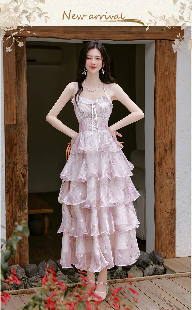 Ethereal-Pastel-Purple-Blossom-Tiered-Ruffle-Skirt-Dress-Sheer-Cardigan-Set07
