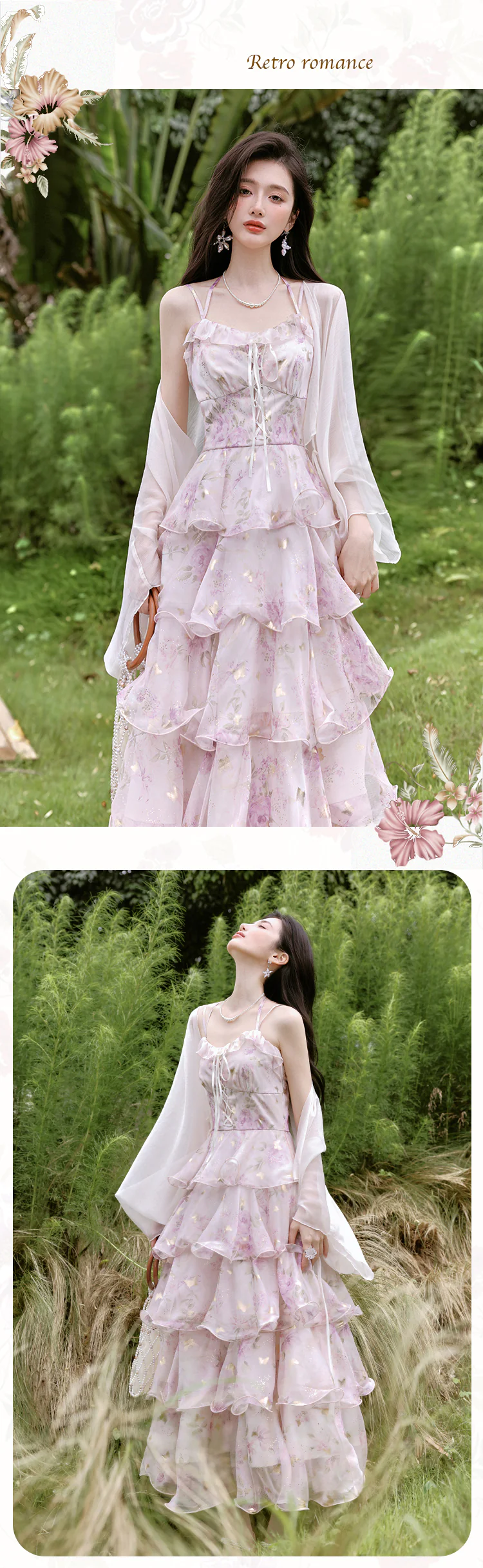 Ethereal-Pastel-Purple-Blossom-Tiered-Ruffle-Skirt-Dress-Sheer-Cardigan-Set12