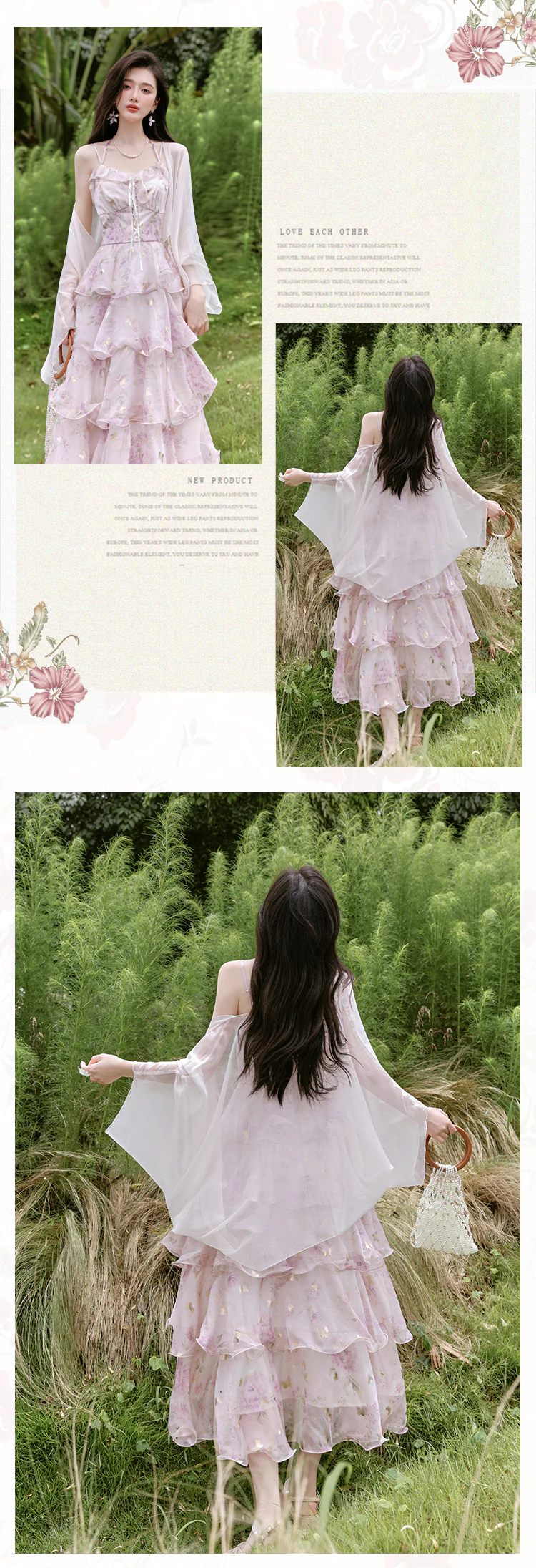 Ethereal-Pastel-Purple-Blossom-Tiered-Ruffle-Skirt-Dress-Sheer-Cardigan-Set14