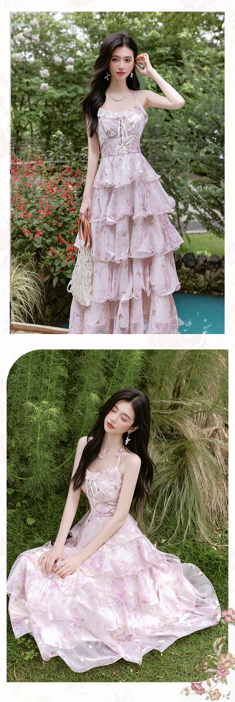 Ethereal-Pastel-Purple-Blossom-Tiered-Ruffle-Skirt-Dress-Sheer-Cardigan-Set16