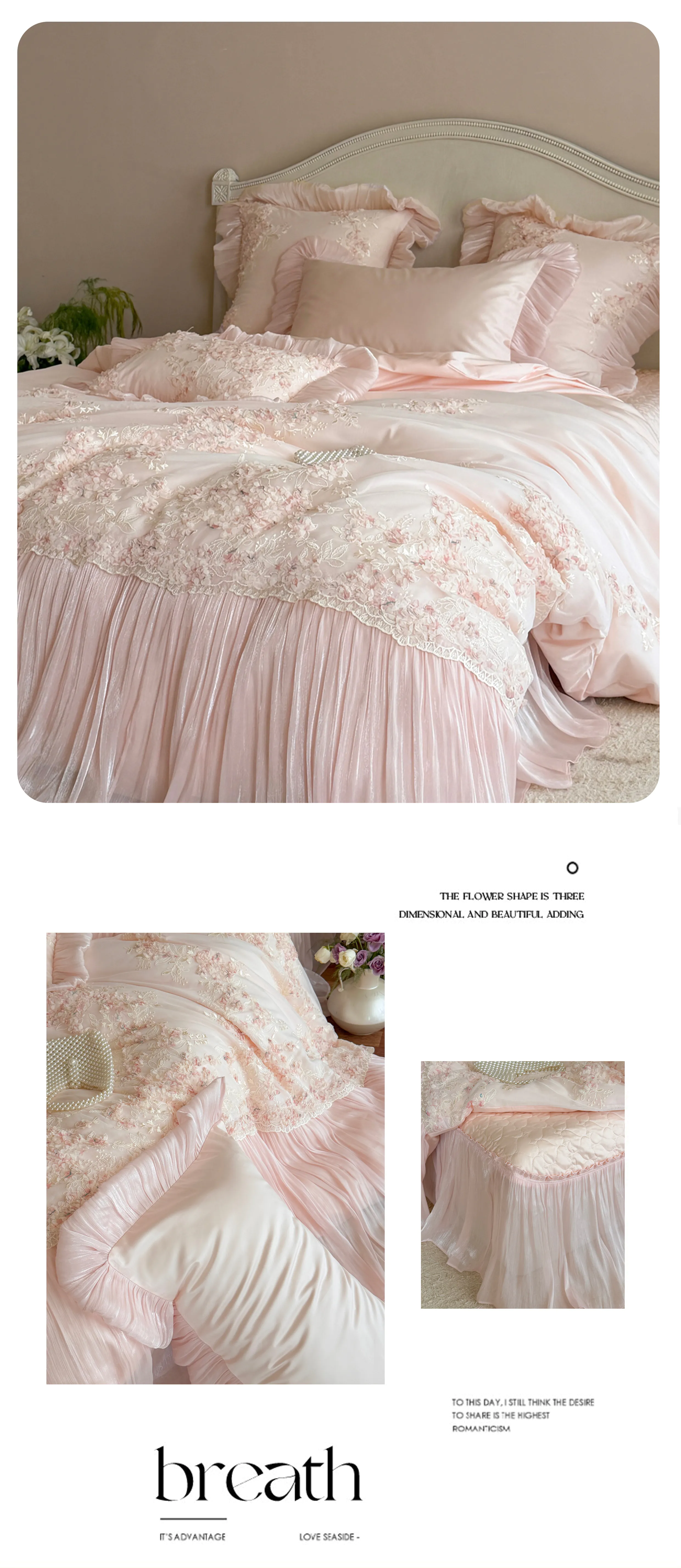 Fairycore-100S-Cotton-3D-Floral-Pleated-Skirt-Bedspread-Duvet-Cover-Set12