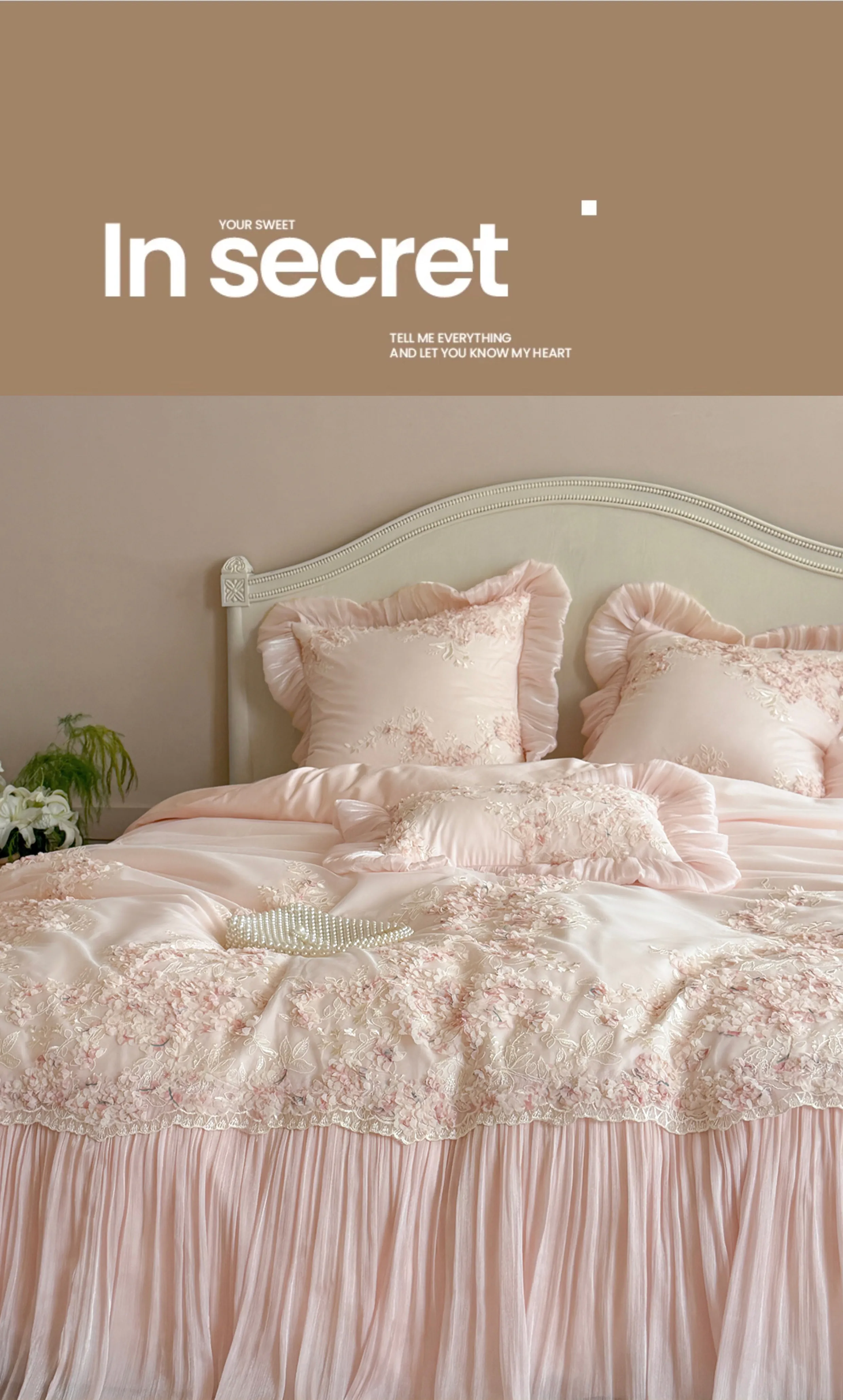 Fairycore-100S-Cotton-3D-Floral-Pleated-Skirt-Bedspread-Duvet-Cover-Set13