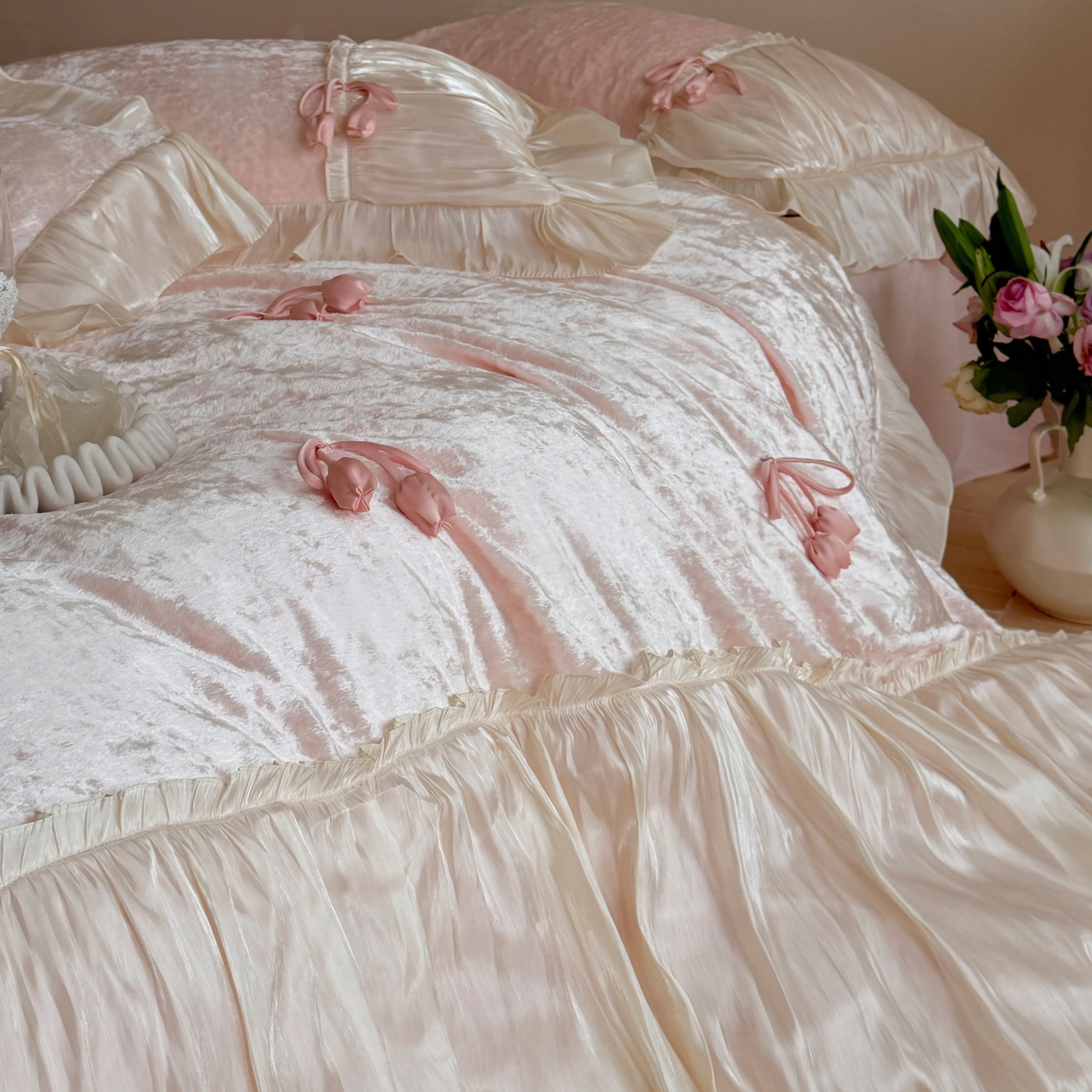 Fairycore Aesthetic Embossed Matte Milk Velvet Fleece Warm Duvet Cover Set05 Fairycore Aesthetic Embossed Matte Milk Velvet Fleece Warm Duvet Cover Set05