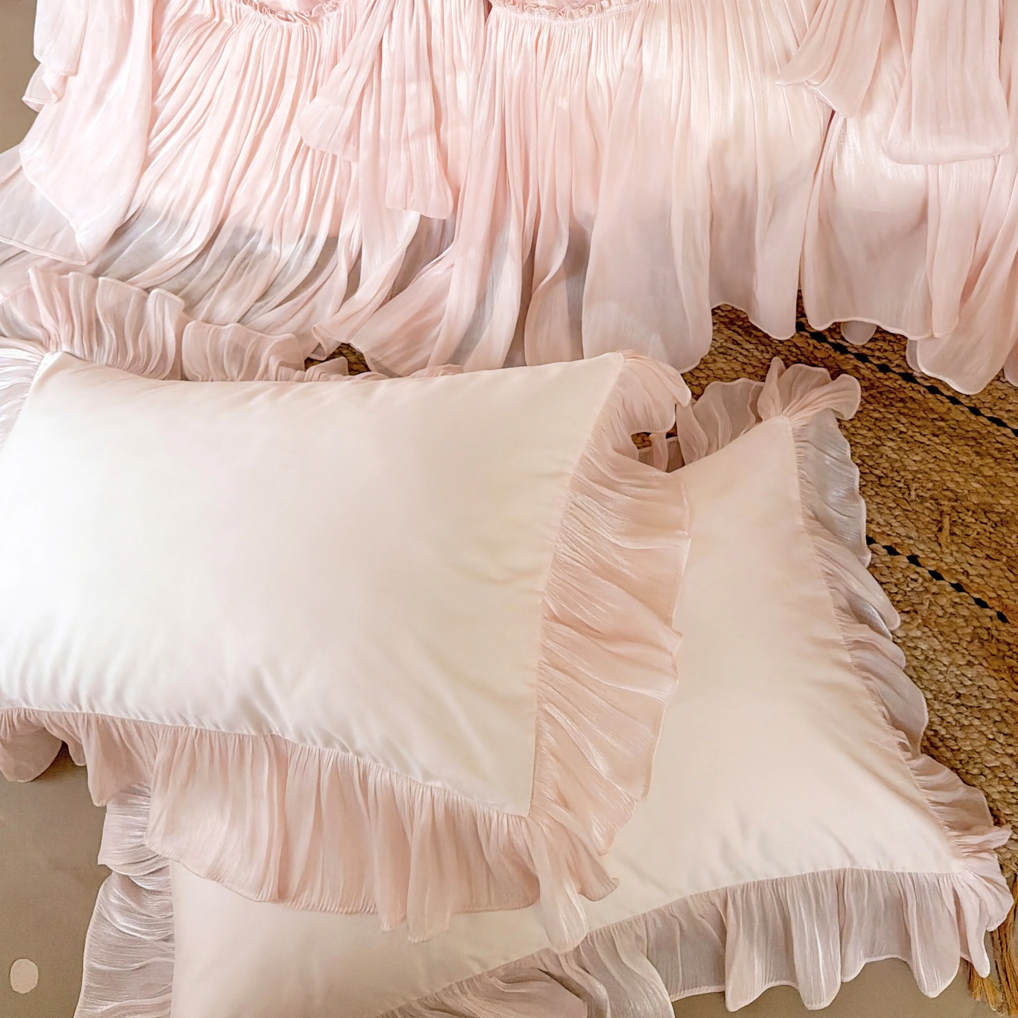 Haute Couture 3D Floral Tiered Ruffle 100S Long-Staple Cotton Bedding Set06 Haute Couture 3D Floral Tiered Ruffle 100S Long Staple Cotton Bedding Set06