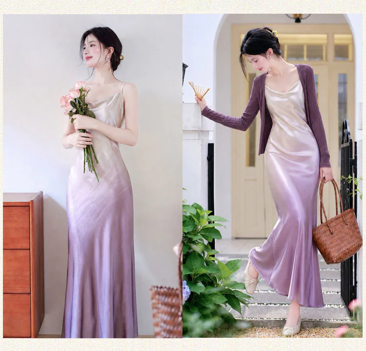 Lavender-Gradient-Ombre-Spaghetti-Strap-Satin-Dress-with-Knit-Cardigan-Set08