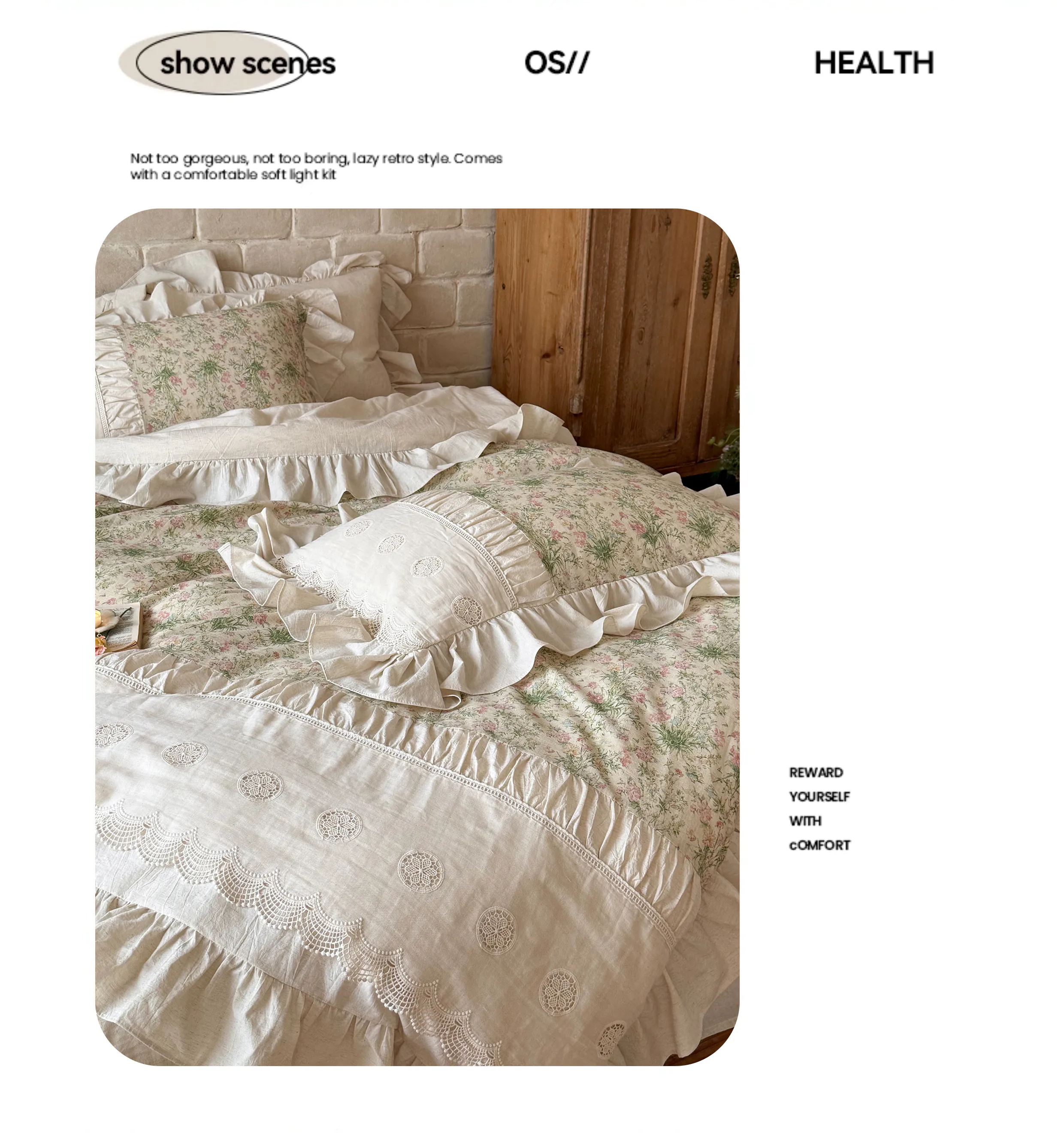 Pastoral-Cottagecore-Ditsy-Floral-Print-Soft-Cotton-Linen-Bedding-4-Piece-Set08
