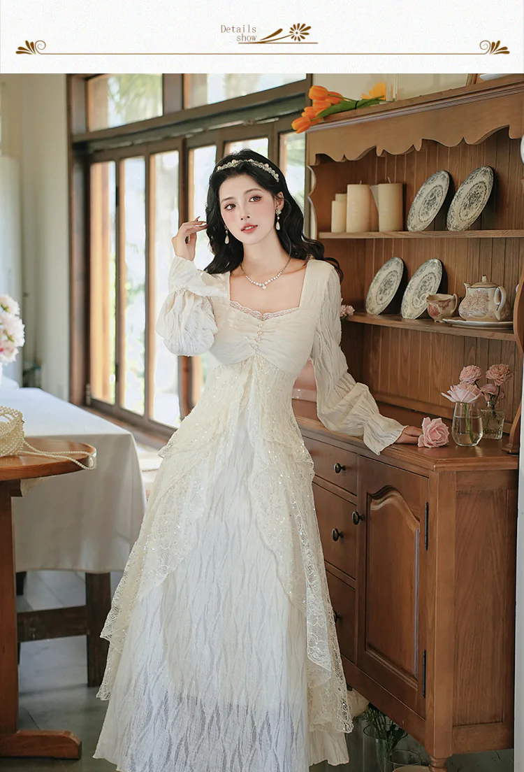 Retro-Square-Neckline-Fleece-Lined-Slit-Ruffle-Lace-Fall-Winter-Casual-Dress09