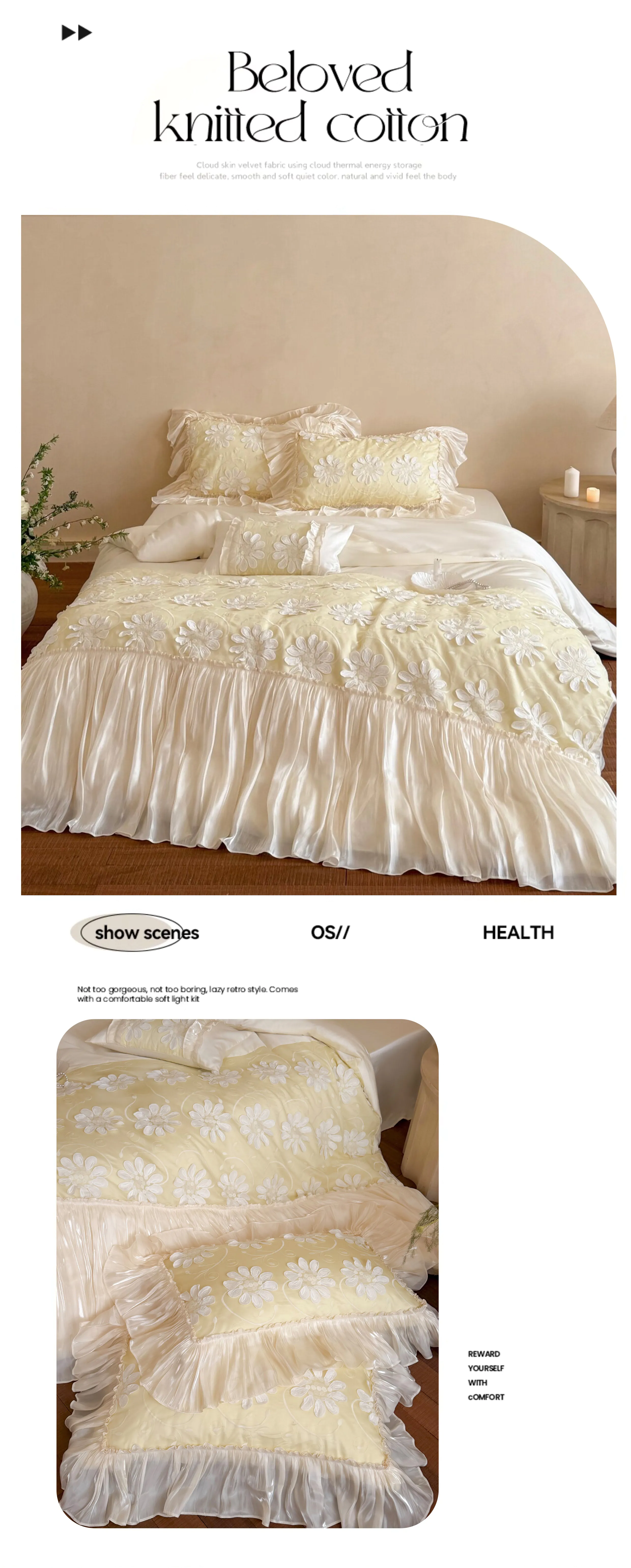 Romantic-3D-Flowers-Lace-Ruffles-100S-Tencel-Cotton-Comforter-Cover-Set09