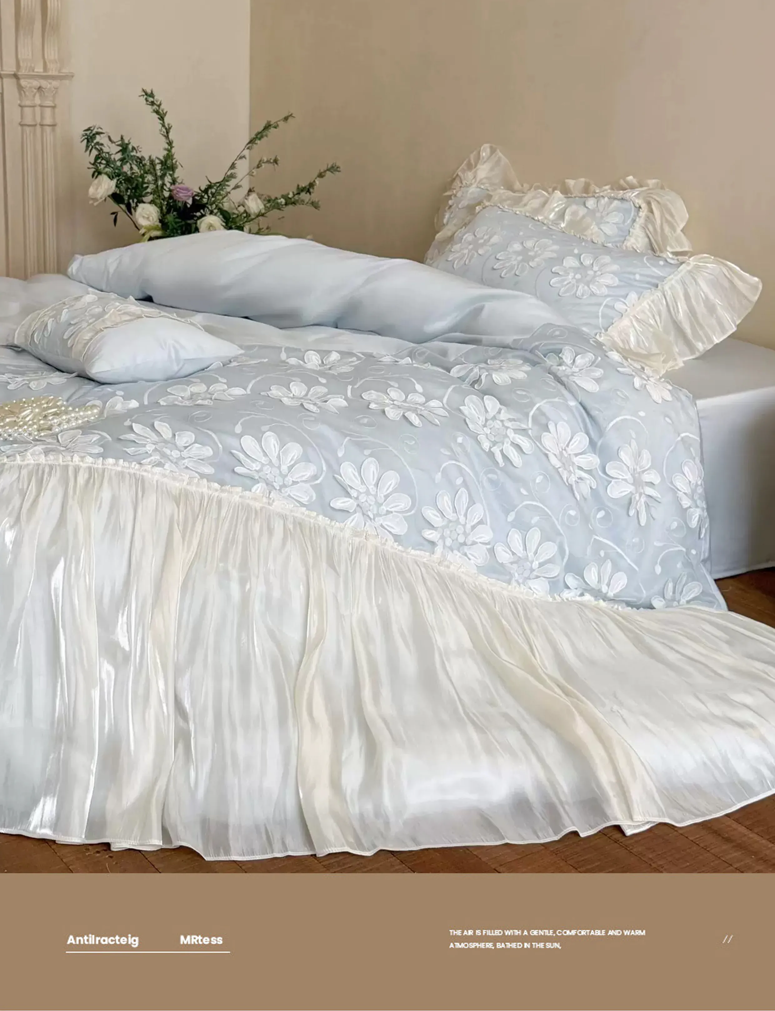 Romantic-3D-Flowers-Lace-Ruffles-100S-Tencel-Cotton-Comforter-Cover-Set15