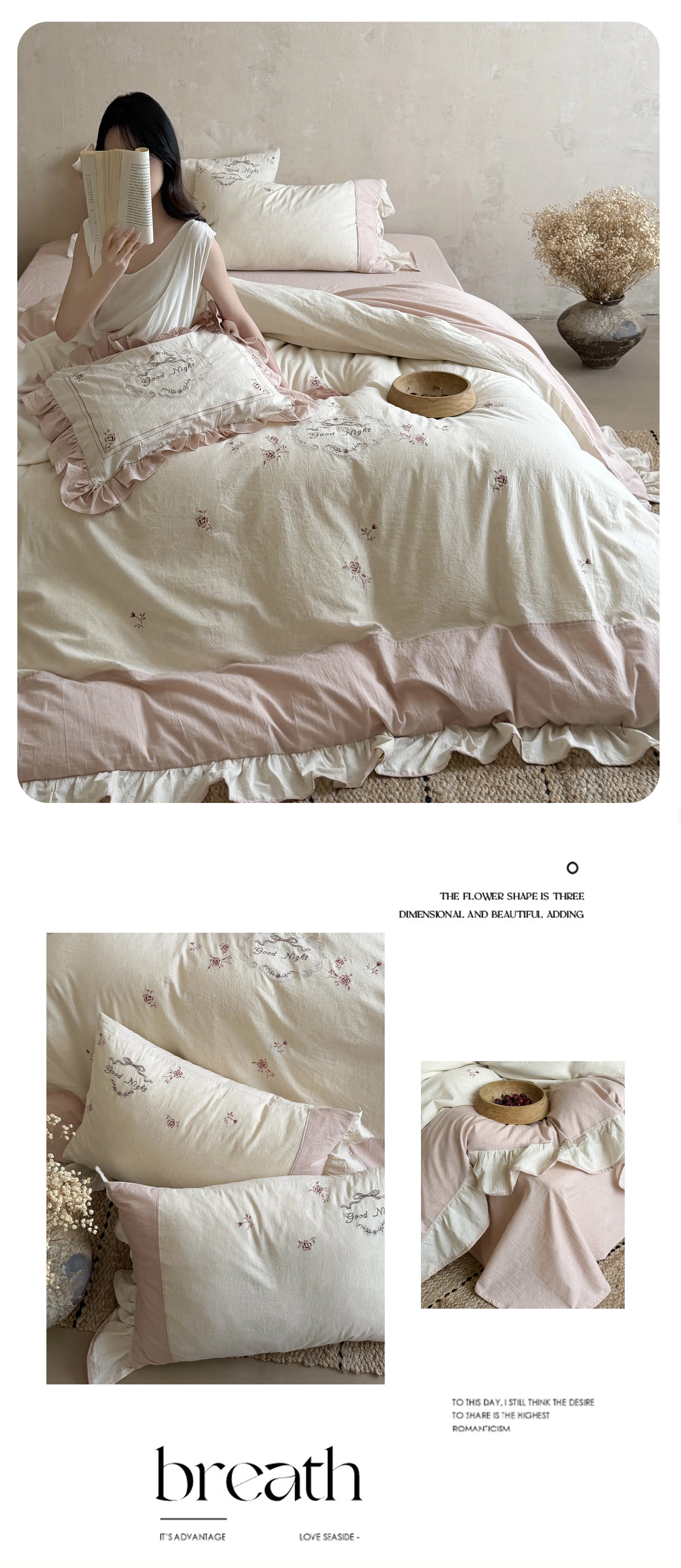Rustic-Soft-Farmhouse-Floral-Embroidery-Cotton-Linen-Bedding-4-Piece-Set12
