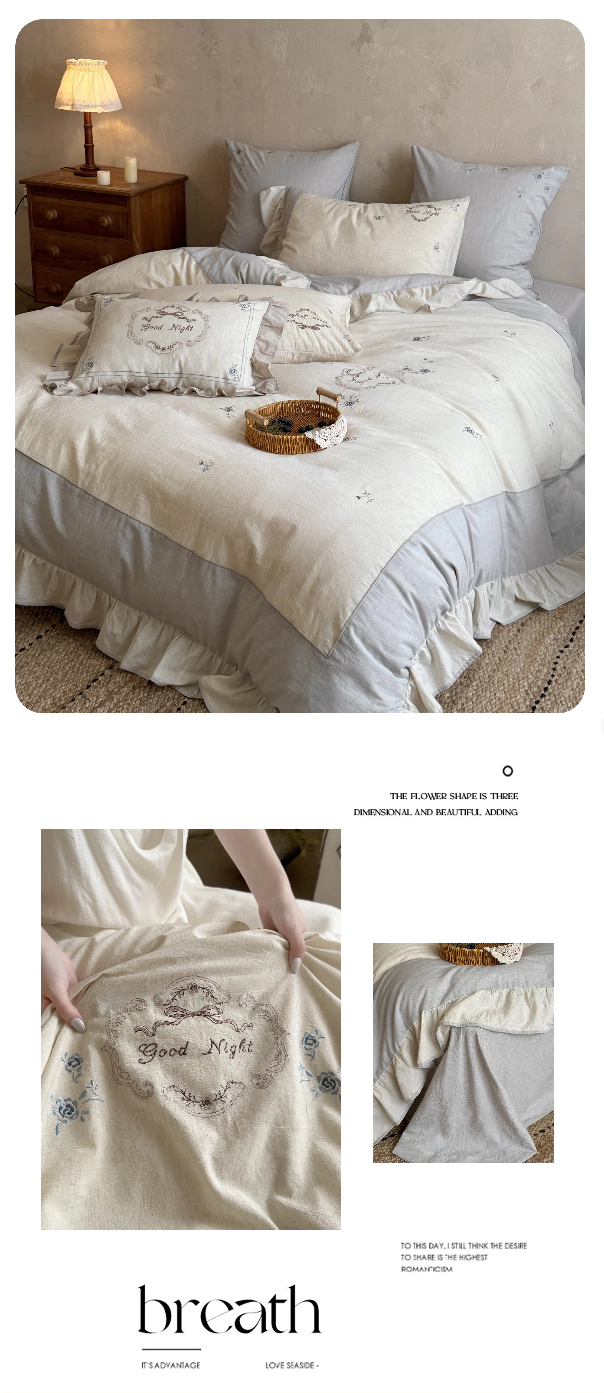 Rustic-Soft-Farmhouse-Floral-Embroidery-Cotton-Linen-Bedding-4-Piece-Set17