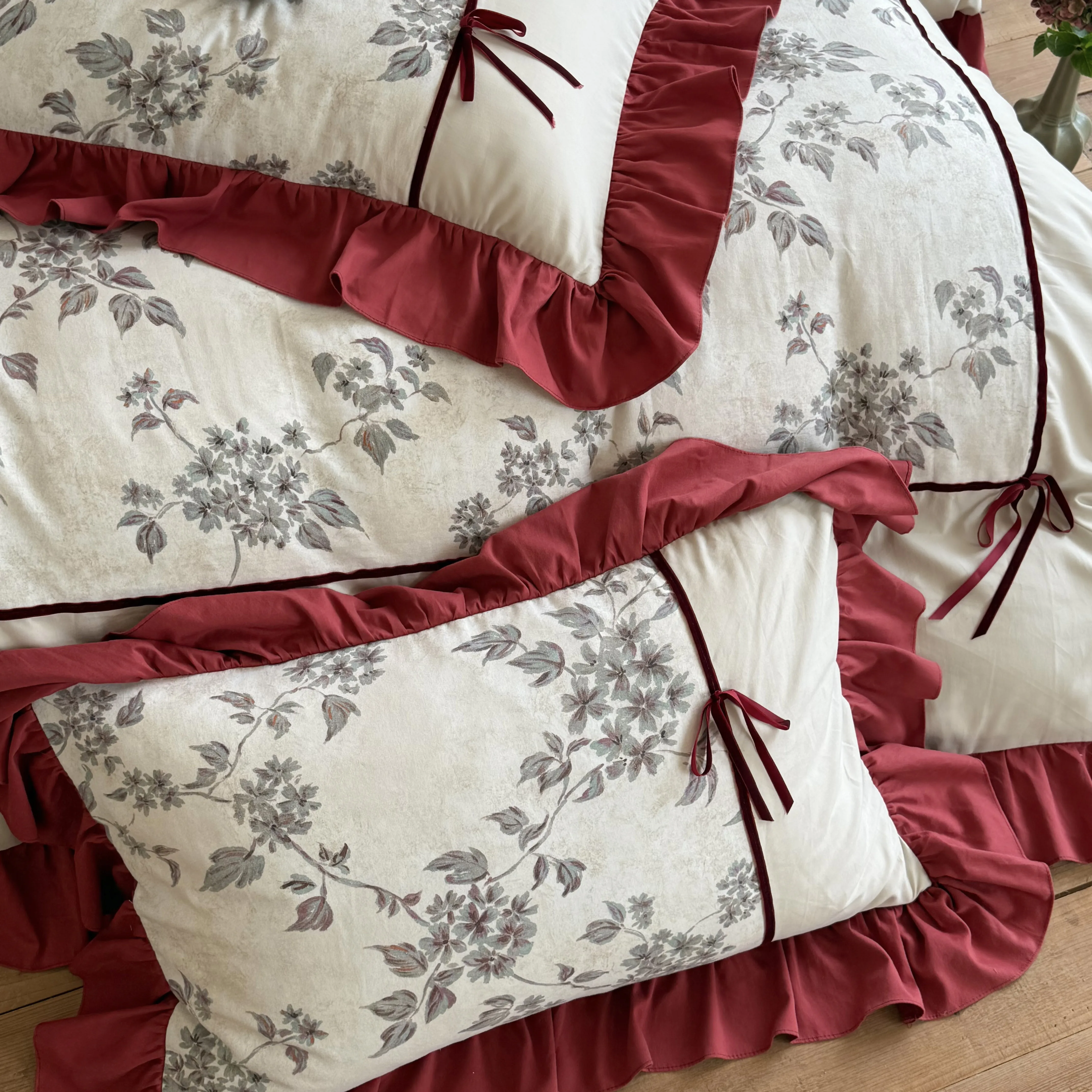 Shabby Chic Botanical Floral Branch Printed Brushed Microfiber Bedding Set06 Shabby Chic Botanical Floral Branch Printed Brushed Microfiber Bedding Set06