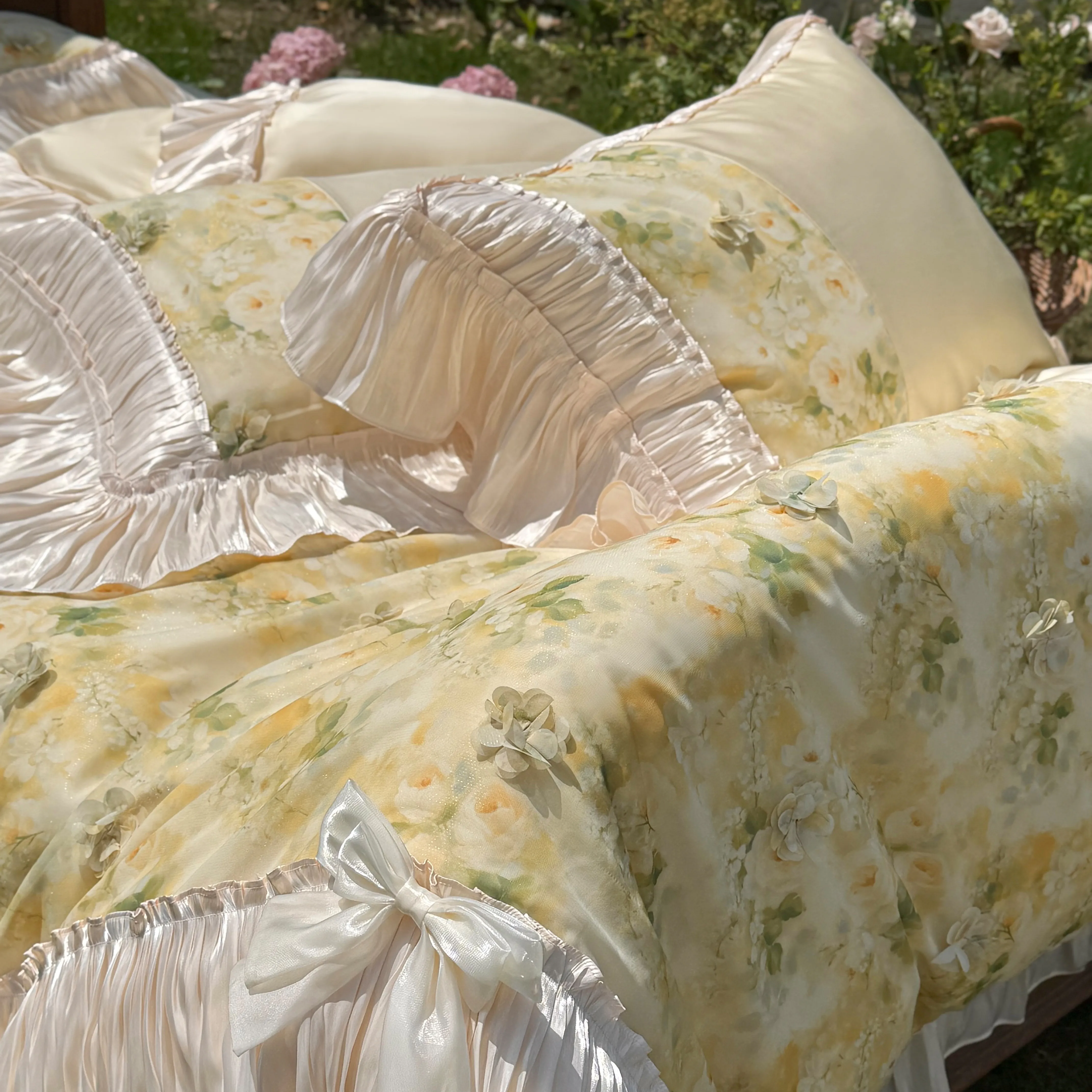 Shabby Chic Botanical Floral Print 100S Pure Egyptian Cotton Bed Sheet Set06 Shabby Chic Botanical Floral Print 100S Pure Egyptian Cotton Bed Sheet Set06