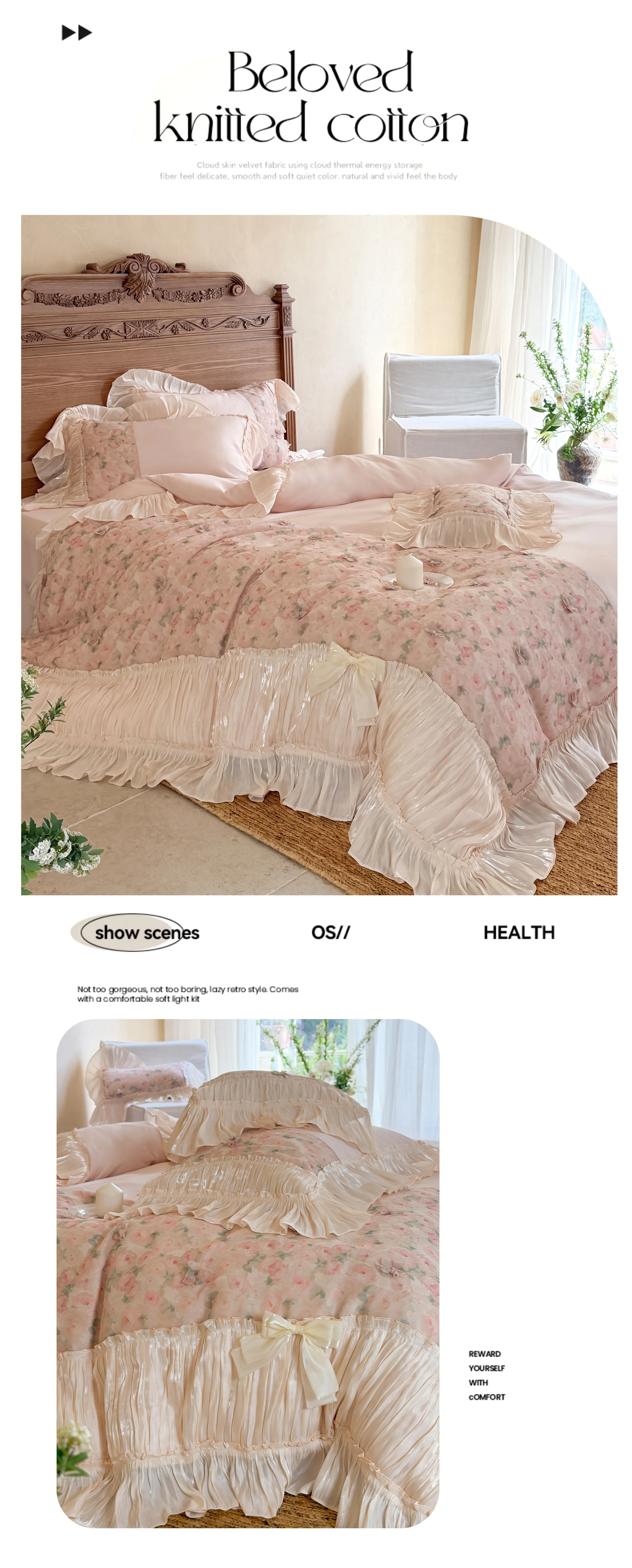 Shabby-Chic-Botanical-Floral-Print-100S-Pure-Egyptian-Cotton-Bed-Sheet-Set14