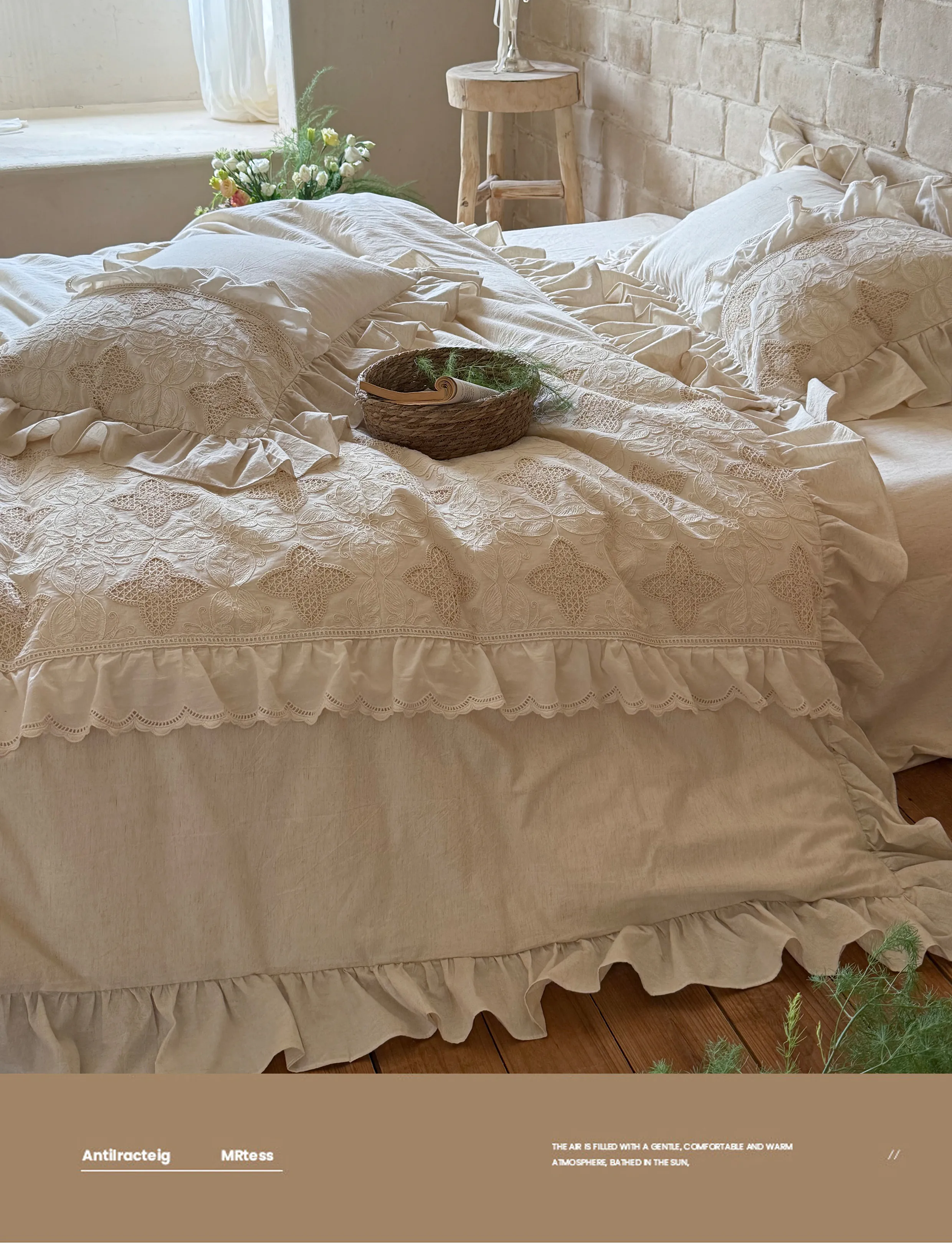 Shabby-Chic-Farmhouse-Clover-Pattern-Rustic-Cotton-Linen-Bedding-Set08
