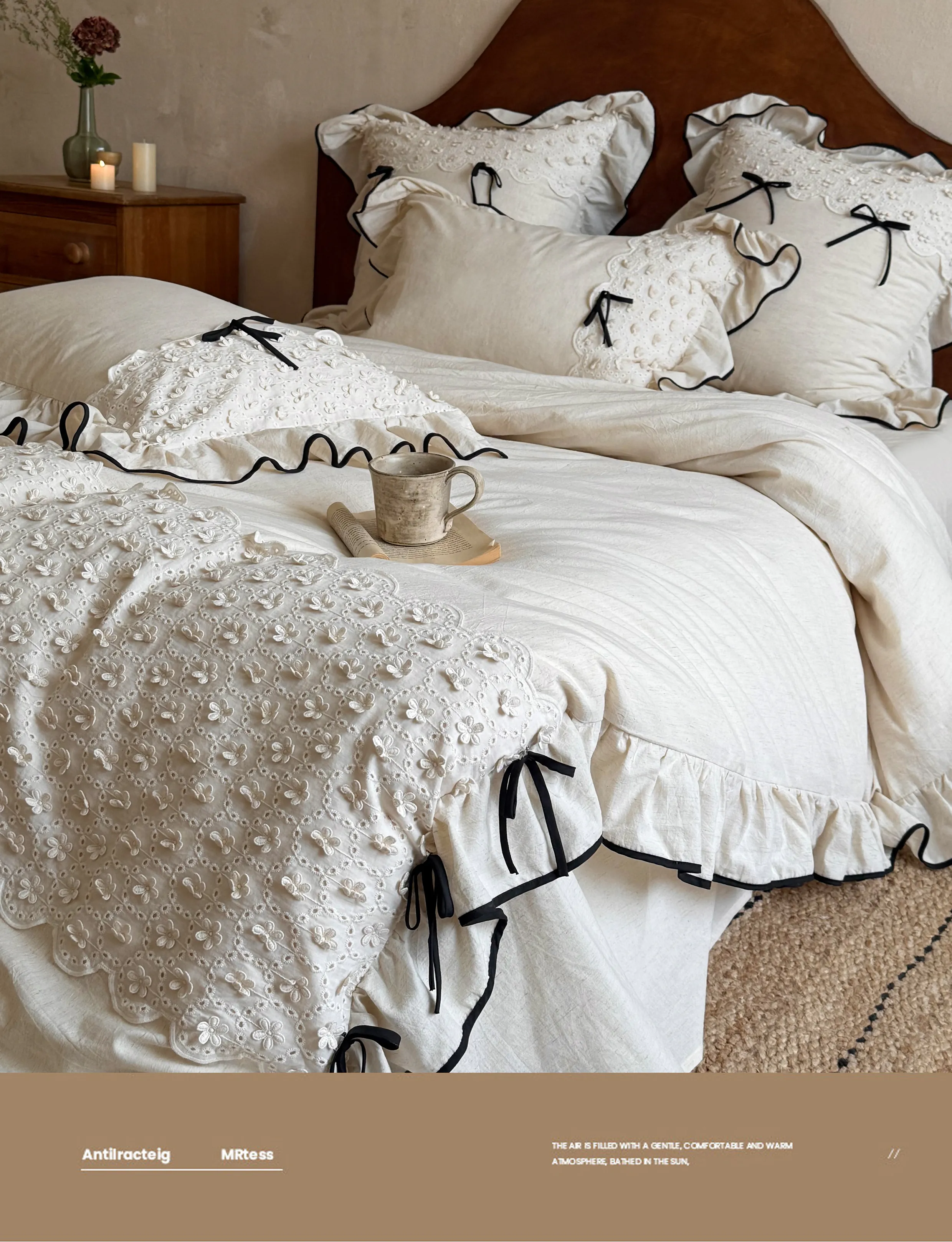 Soft-Farmhouse-Floral-Eyelet-Embroidery-Ruffle-Cotton-Linen-Bedding-Set10