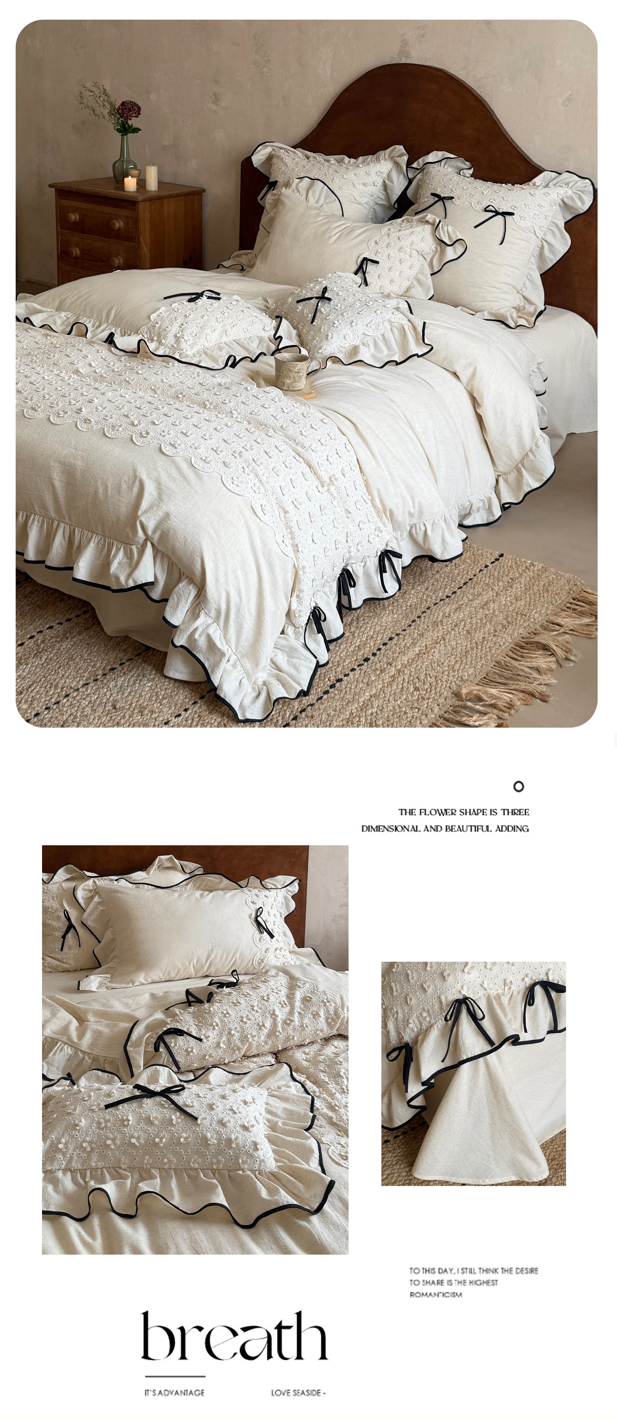 Soft-Farmhouse-Floral-Eyelet-Embroidery-Ruffle-Cotton-Linen-Bedding-Set12