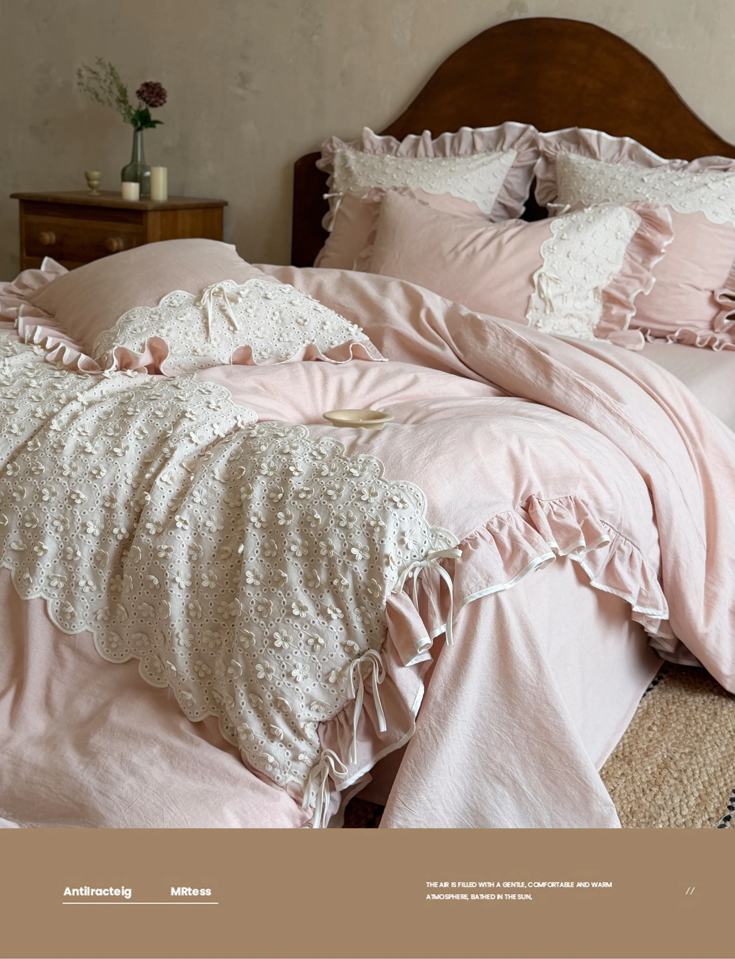 Soft-Farmhouse-Floral-Eyelet-Embroidery-Ruffle-Cotton-Linen-Bedding-Set15