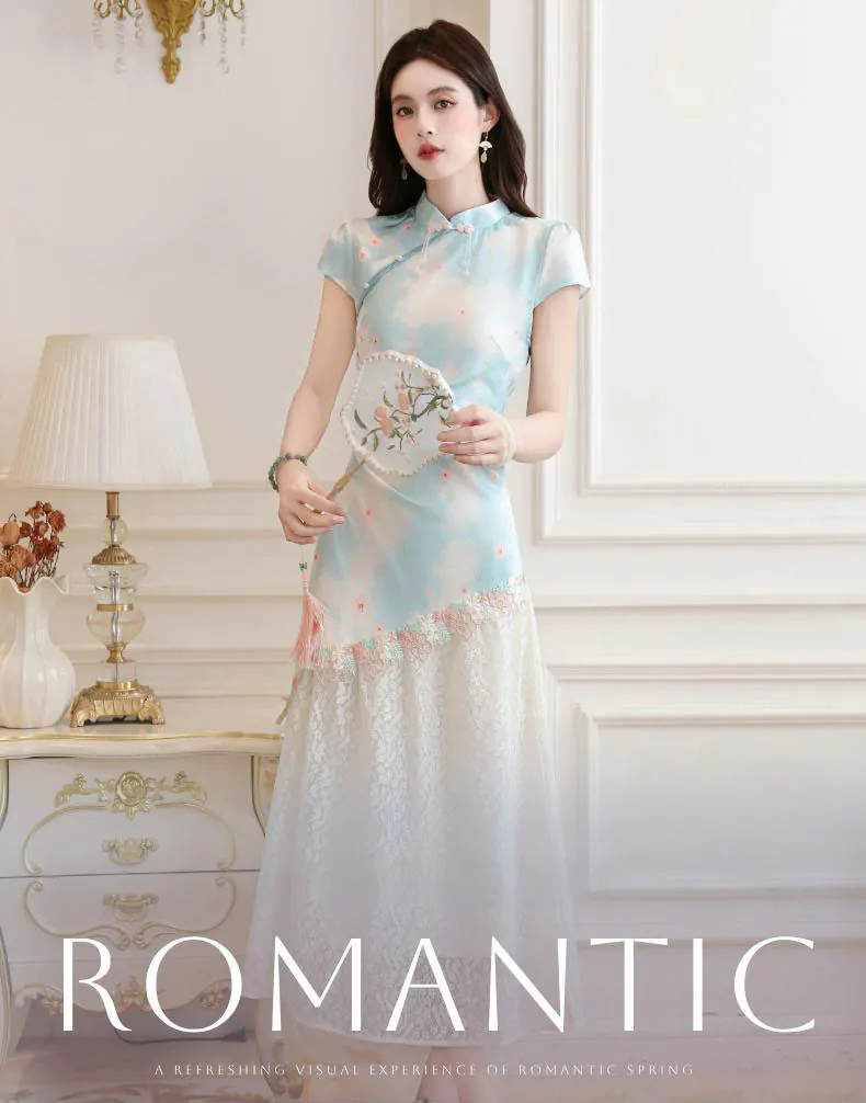Sweet-Blue-Pearl-Tassel-Floral-Lace-Pankou-Modified-Modern-Qipao-Dress07