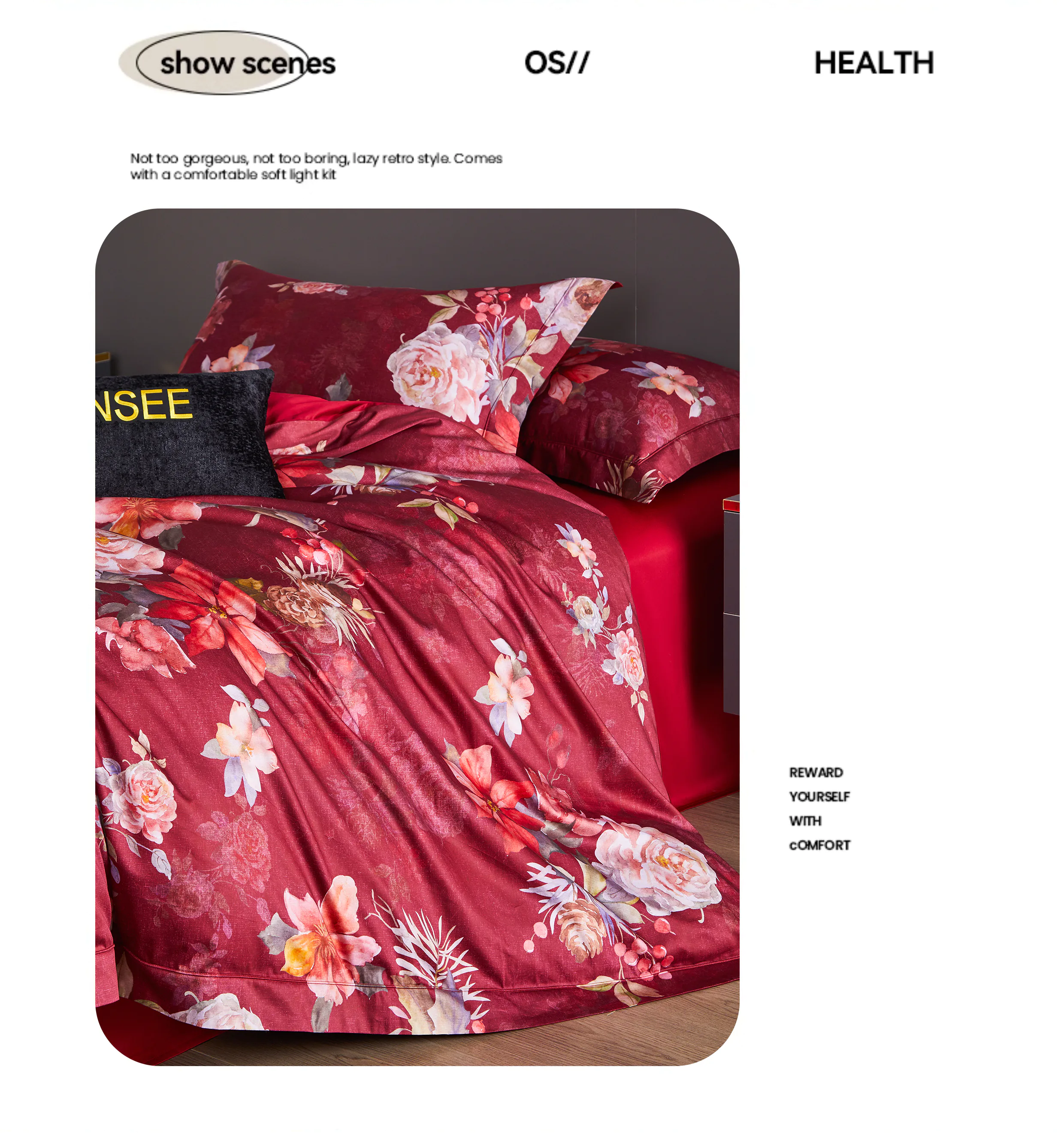 Vibrant-Blooming-Flower-Botanical-Print-100S-Cotton-4-Piece-Duvet-Cover-Set08