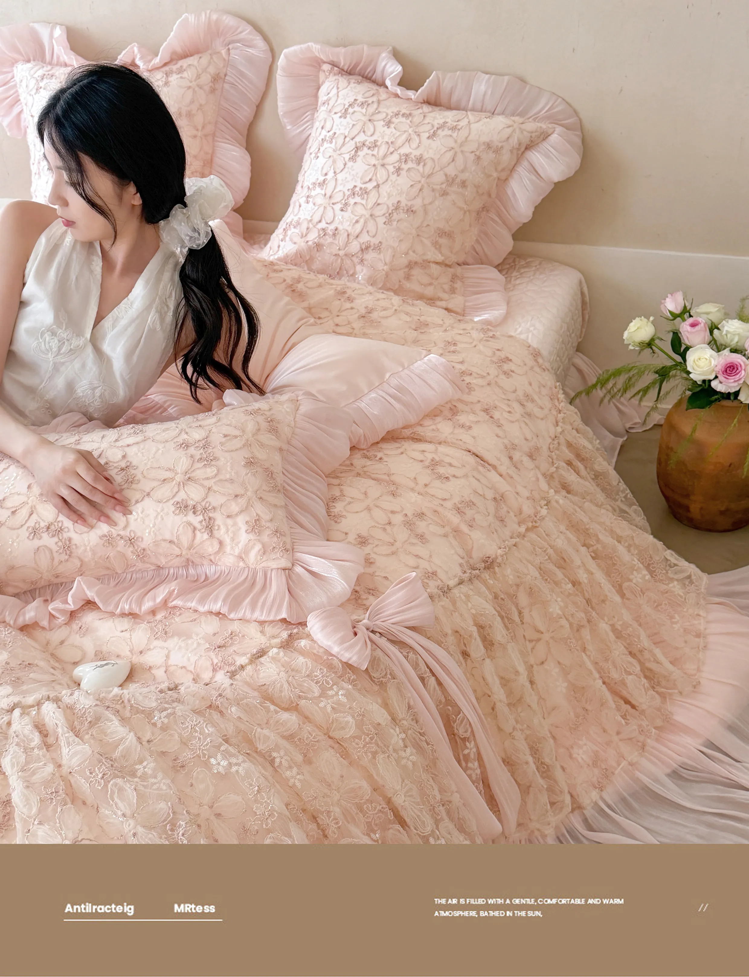Victorian-Coquette-3D-Floral-Lace-100s-Double-Ply-Cotton-Duvet-Cover-Set16