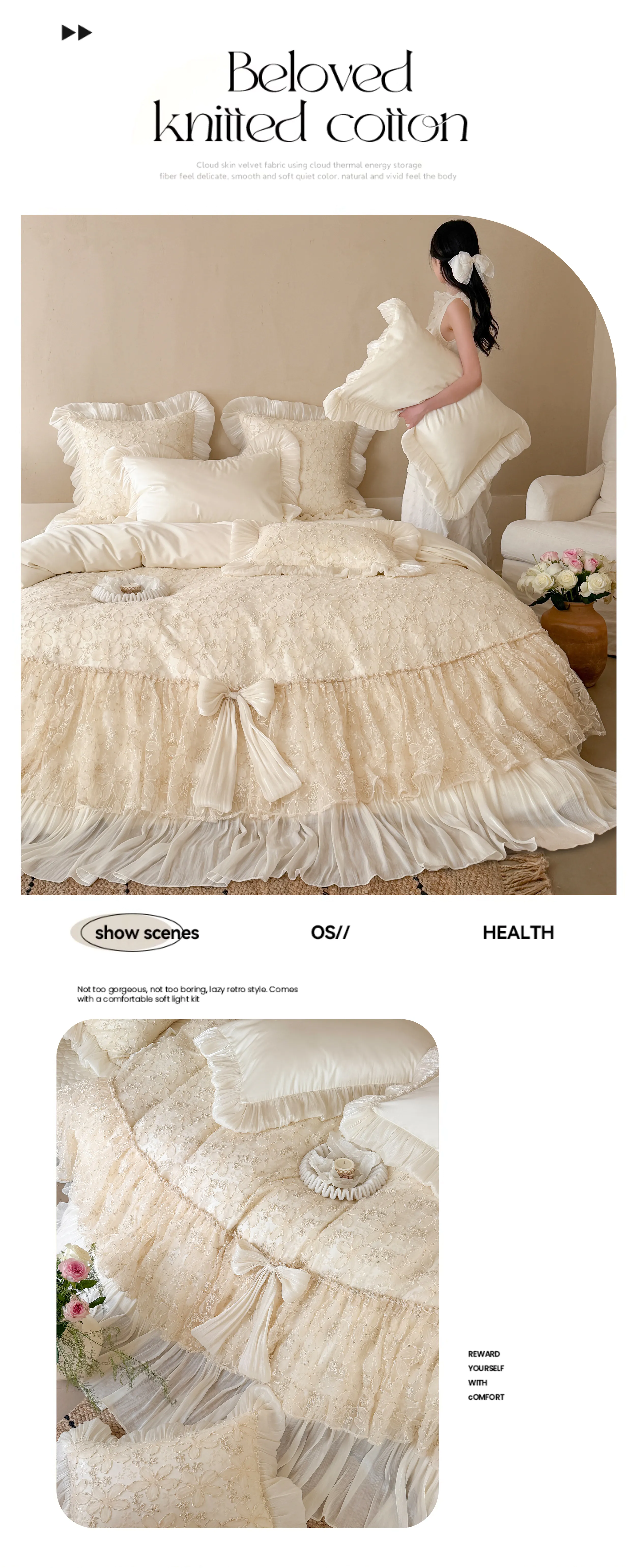 Victorian-Coquette-3D-Floral-Lace-100s-Double-Ply-Cotton-Duvet-Cover-Set20