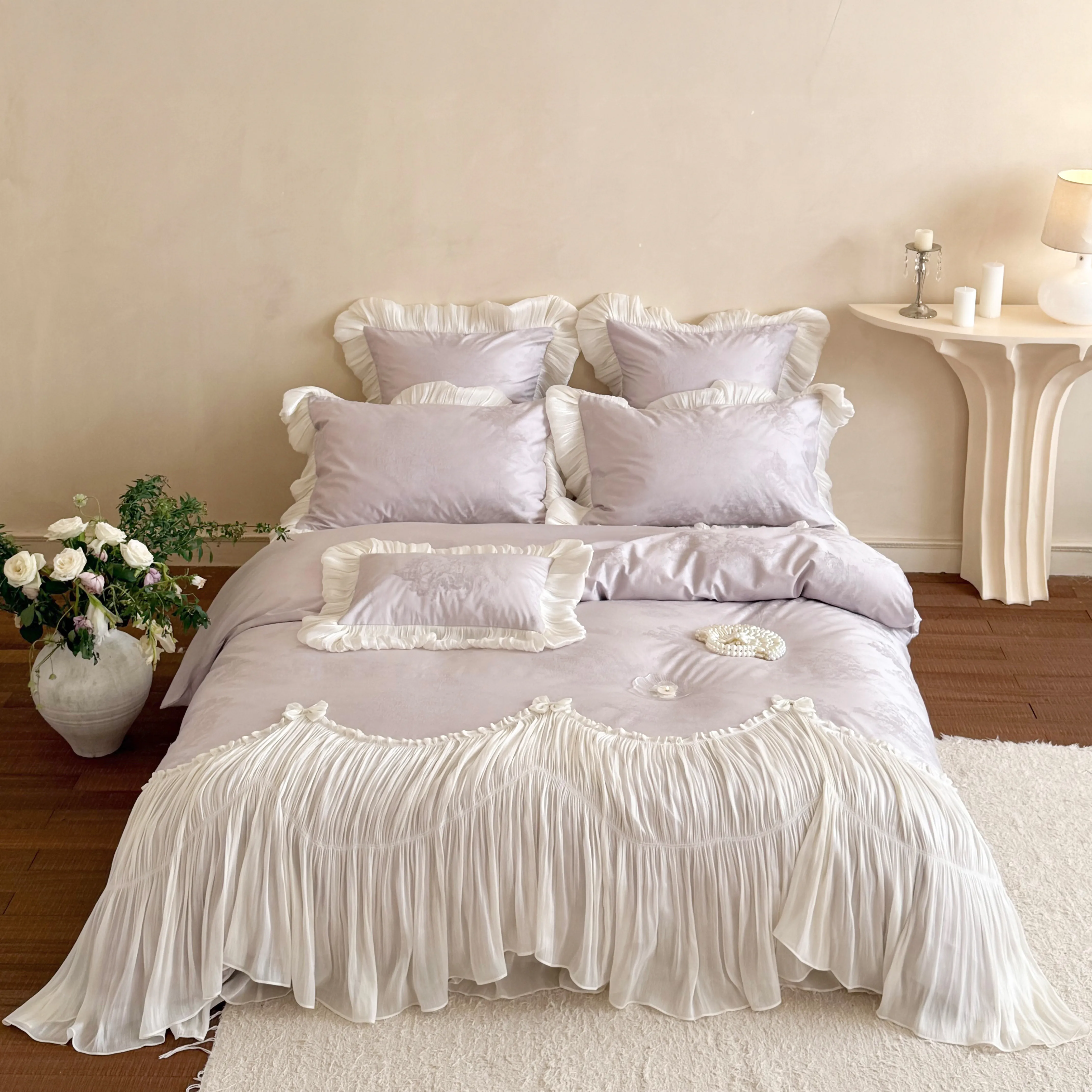 Victorian French Jacquard 100S Double Ply Long Staple Cotton Bedding Set01