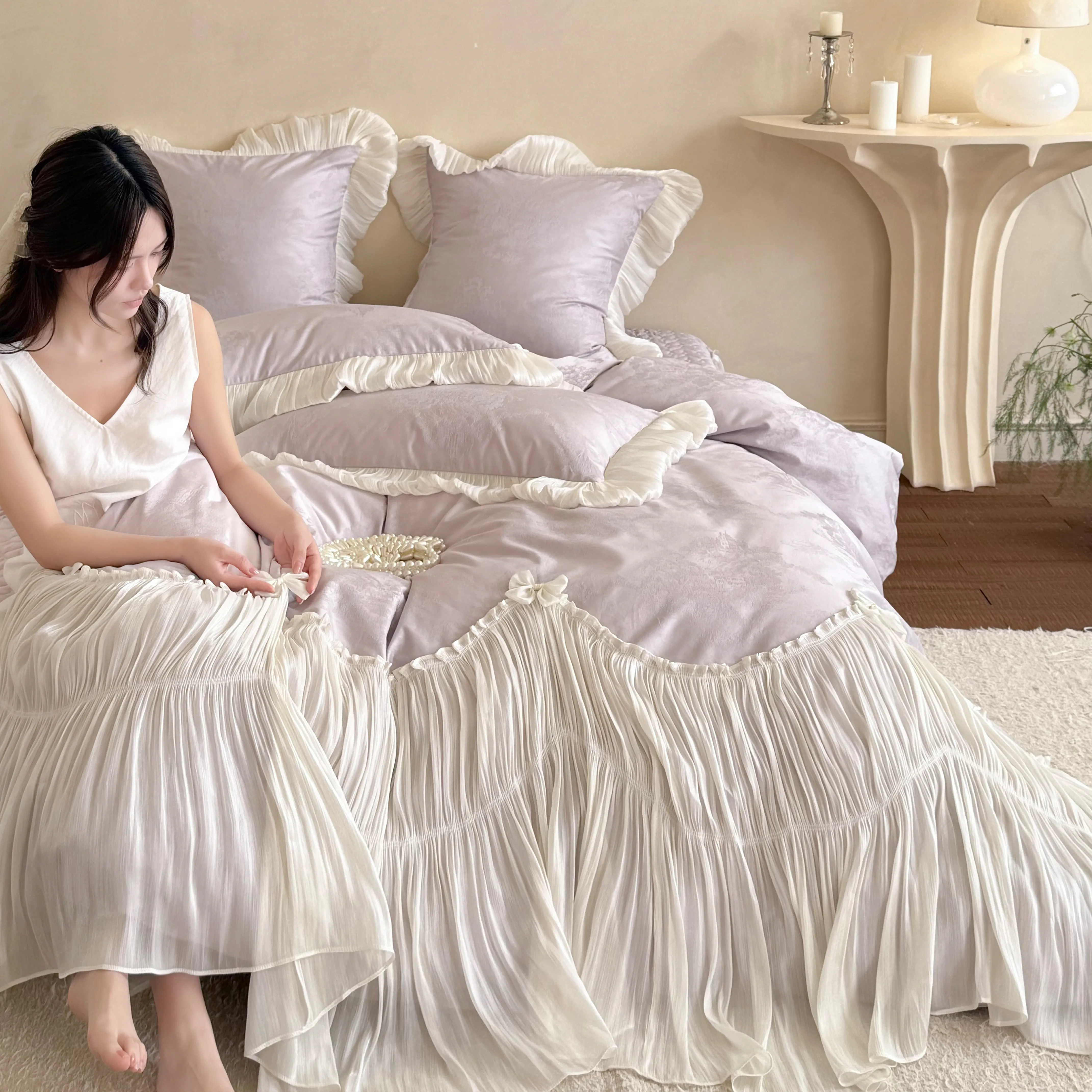 Victorian French Jacquard 100S Double Ply Long Staple Cotton Bedding Set03 Victorian French Jacquard 100S Double Ply Long Staple Cotton Bedding Set03