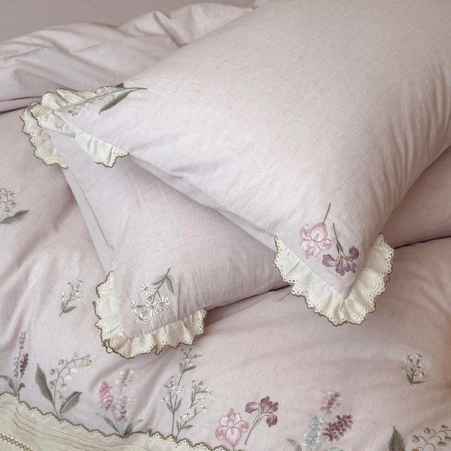Vintage Country Floral Vine Embroidery Cotton Linen Duvet Cover Bedding Set06 Vintage Country Floral Vine Embroidery Cotton Linen Duvet Cover Bedding Set06