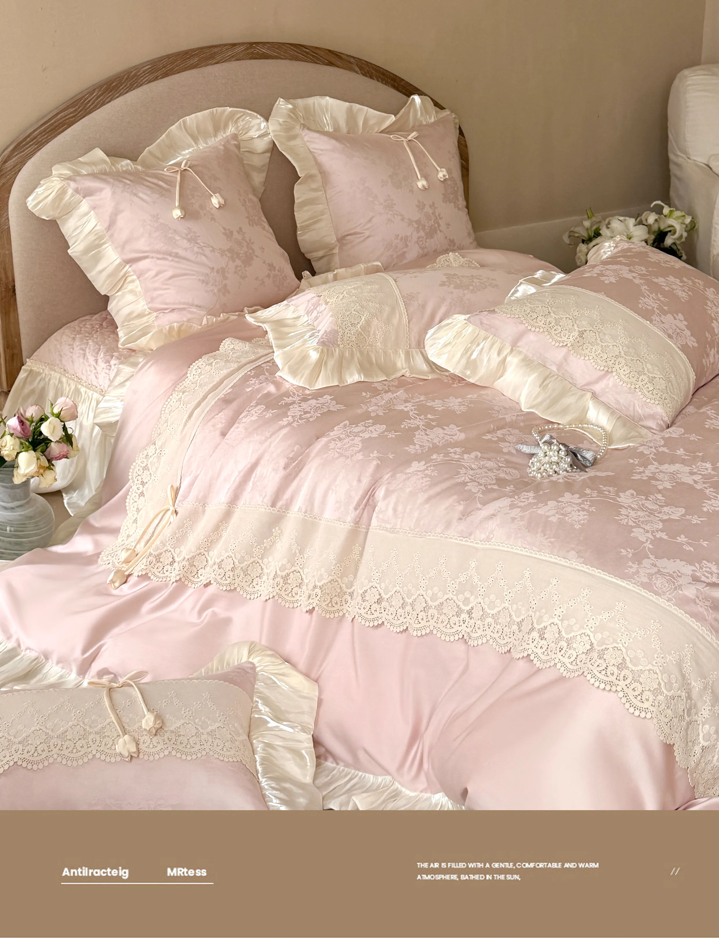 Vintage-French-Lace-Embroidery-Floral-Jacquard-Tencel-Cotton-Bedspread-Set10