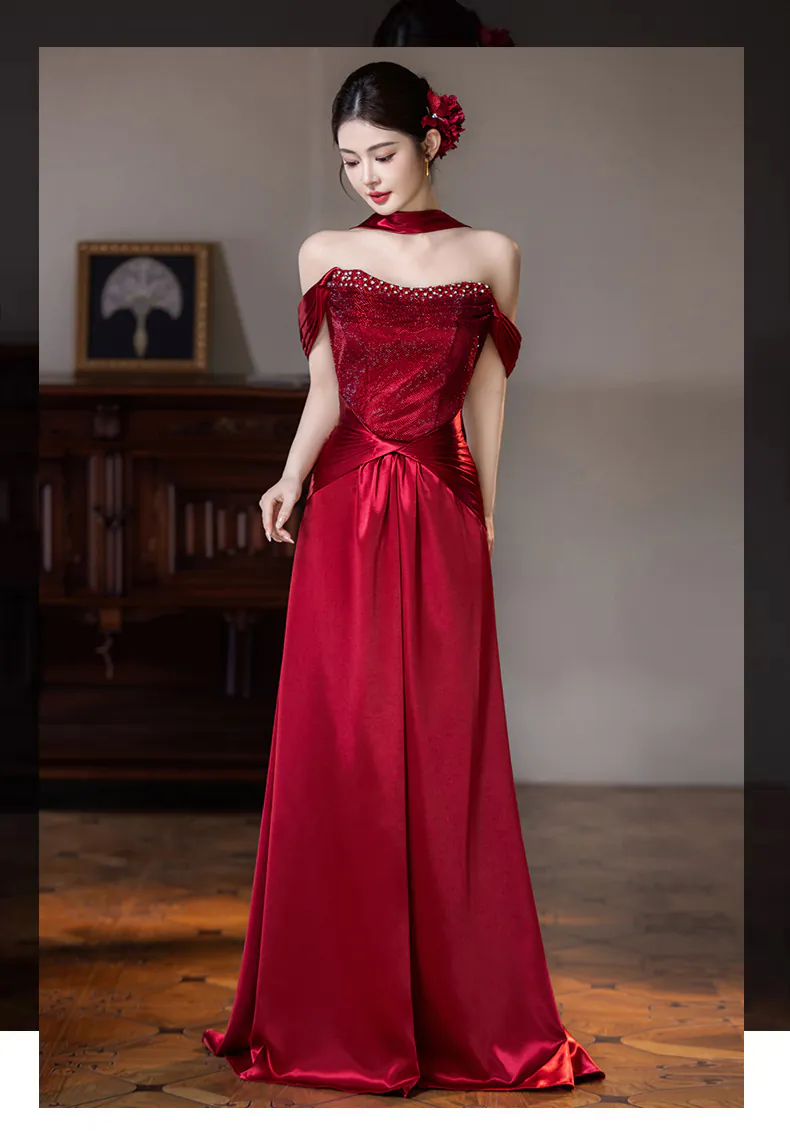 Vintage-Glamour-Ruby-Red-Off-Shoulder-Draped-Sleeve-Formal-Evening-Gown07